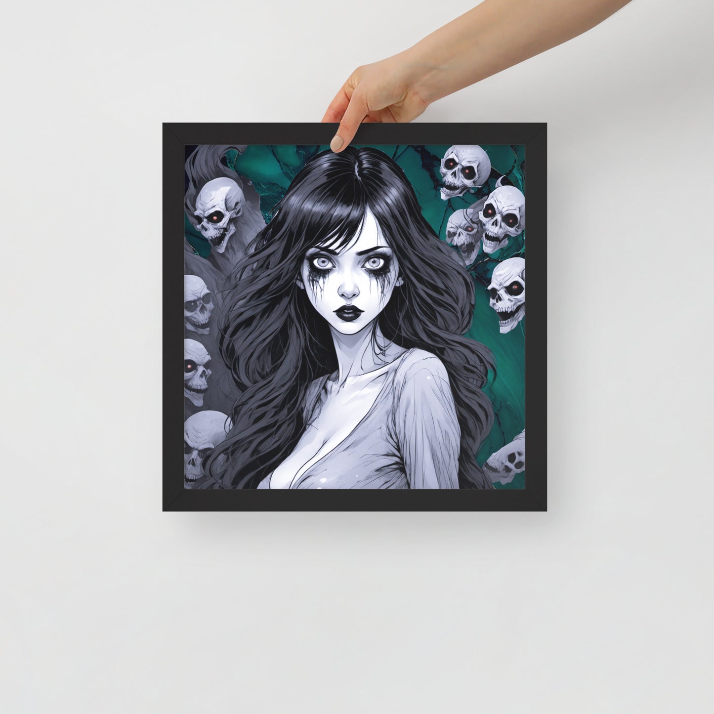 BW Marble V11 Framed Poster