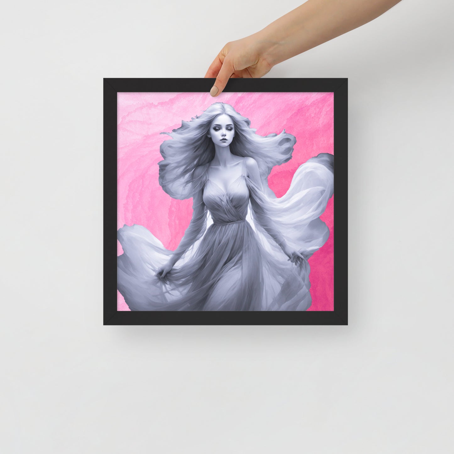 BW Marble V8 Framed Poster