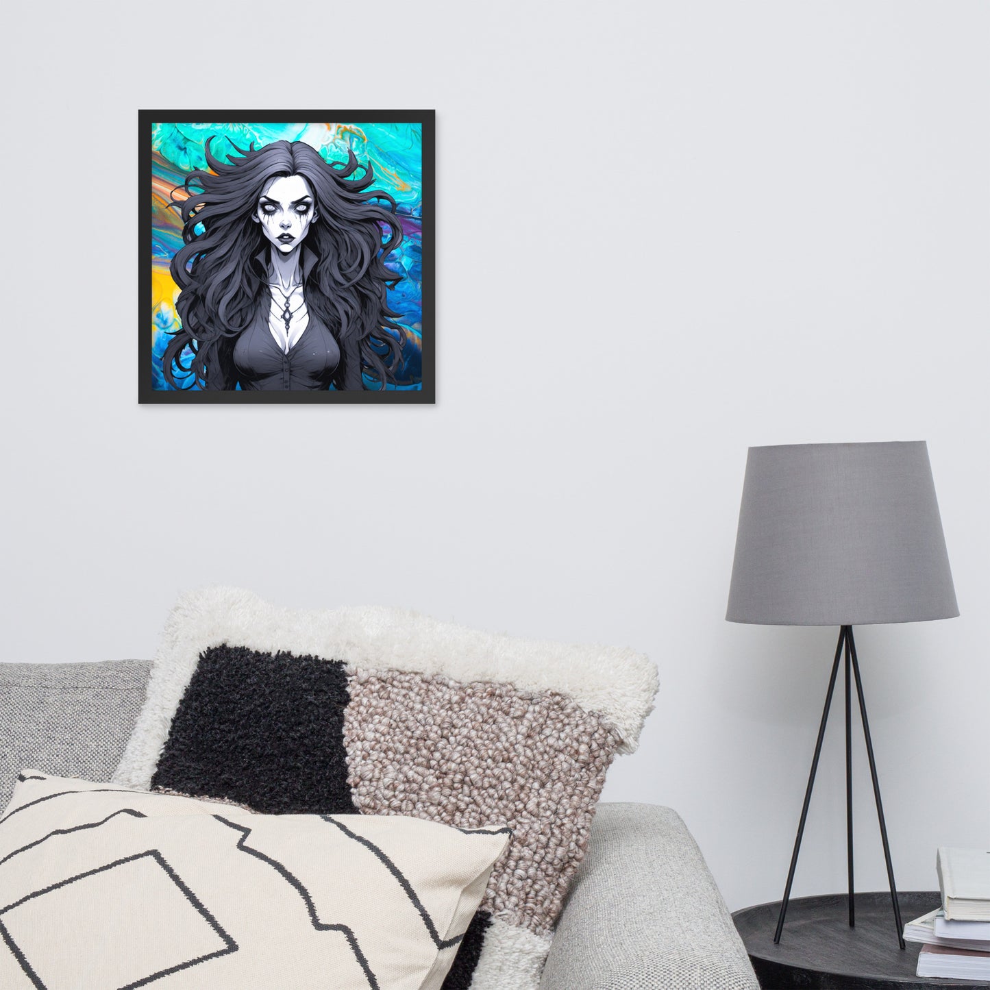 BW Marble V28 Framed Poster