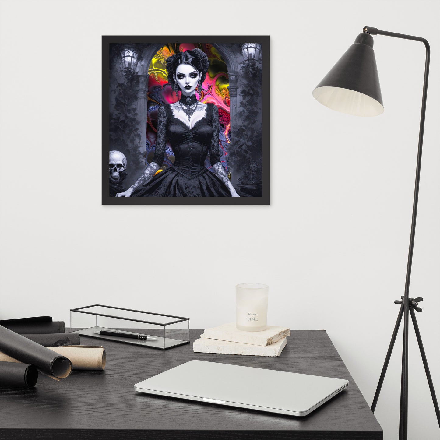 BW Marble V15 Framed Poster