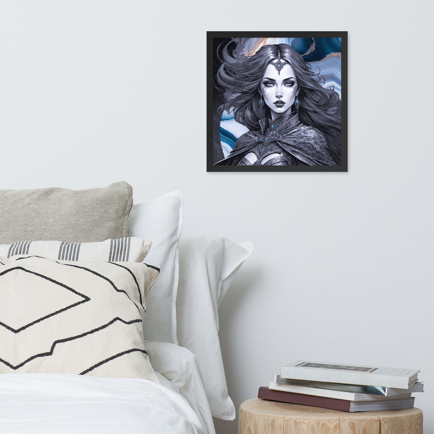 BW Marble V13 Framed Poster