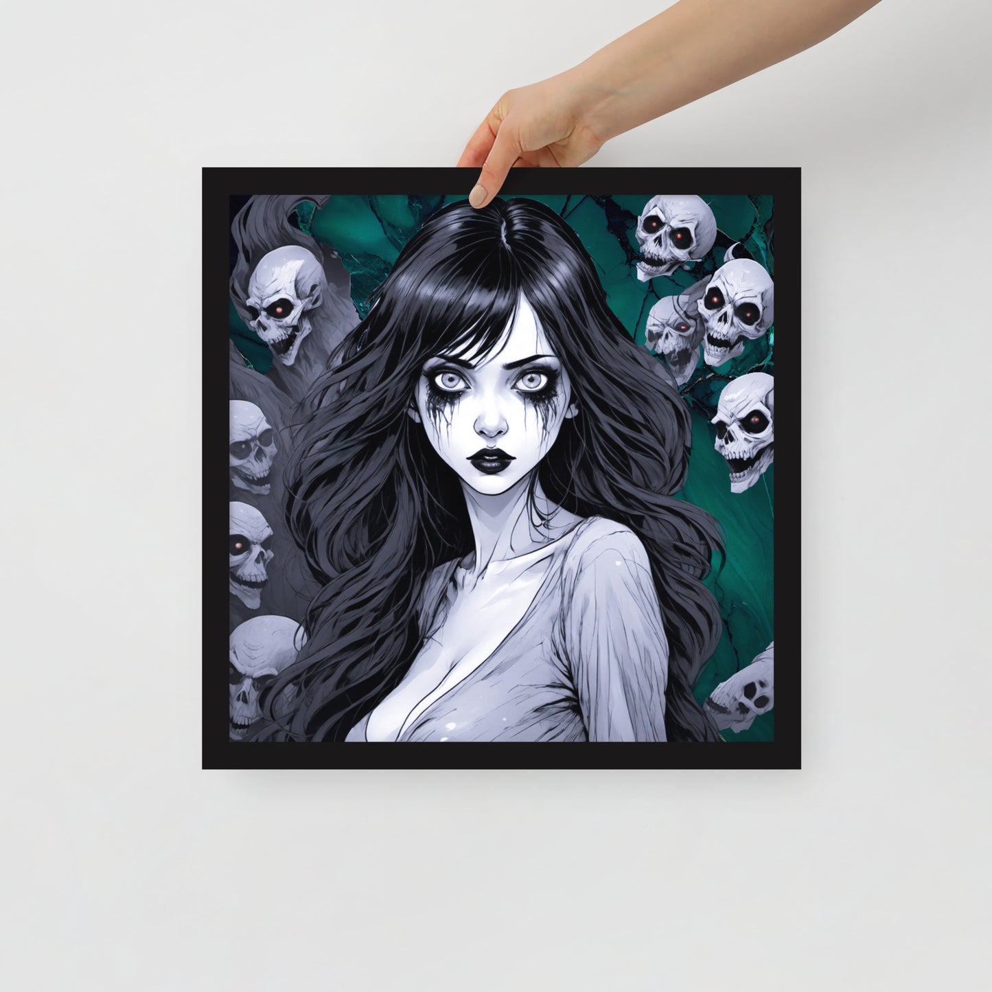 BW Marble V11 Framed Poster