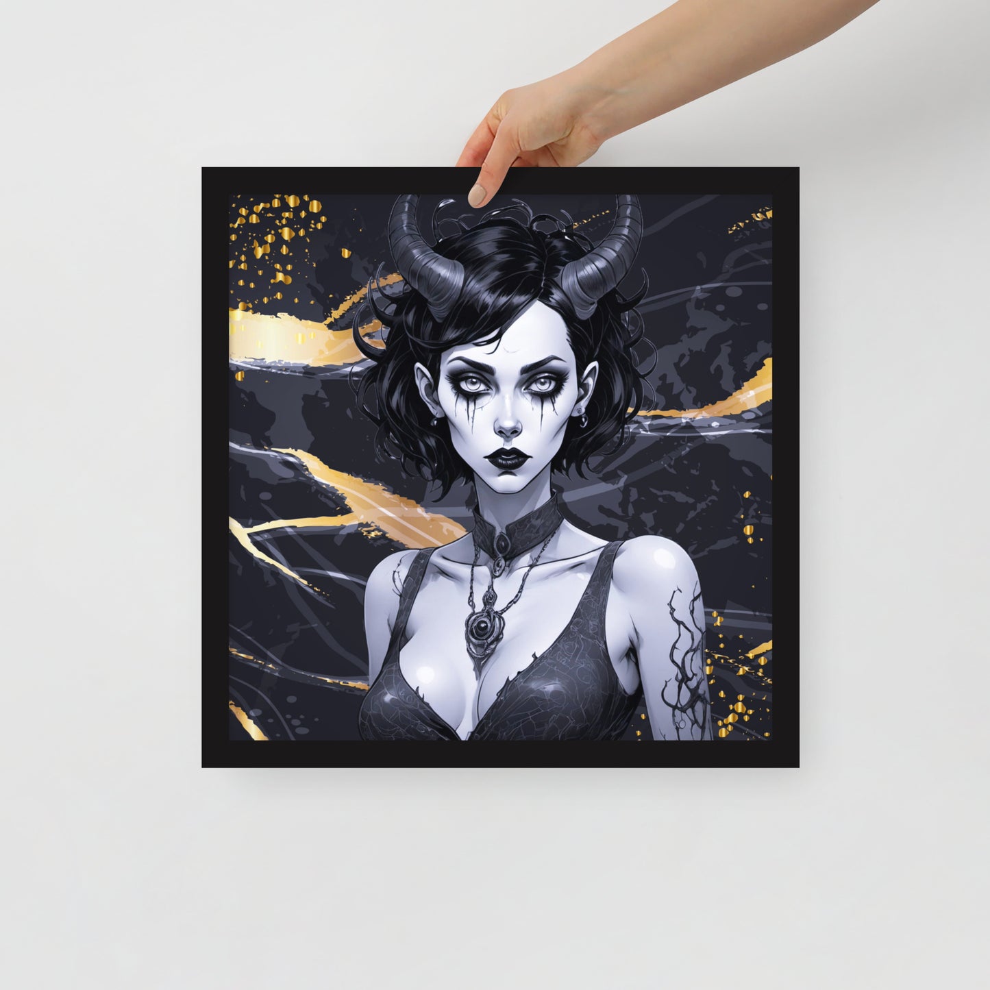 BW Marble V9 Framed Poster