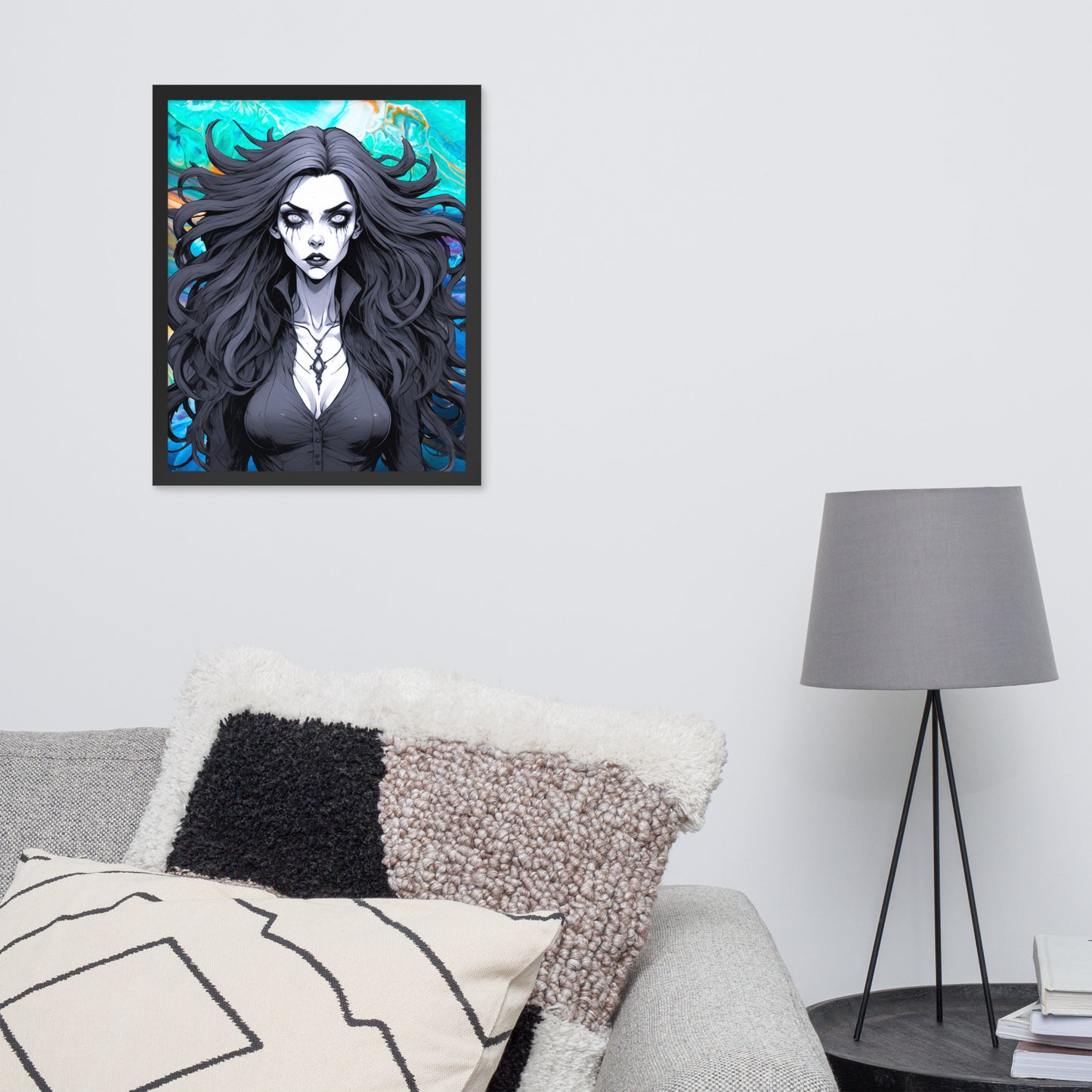 BW Marble V28 Framed Poster