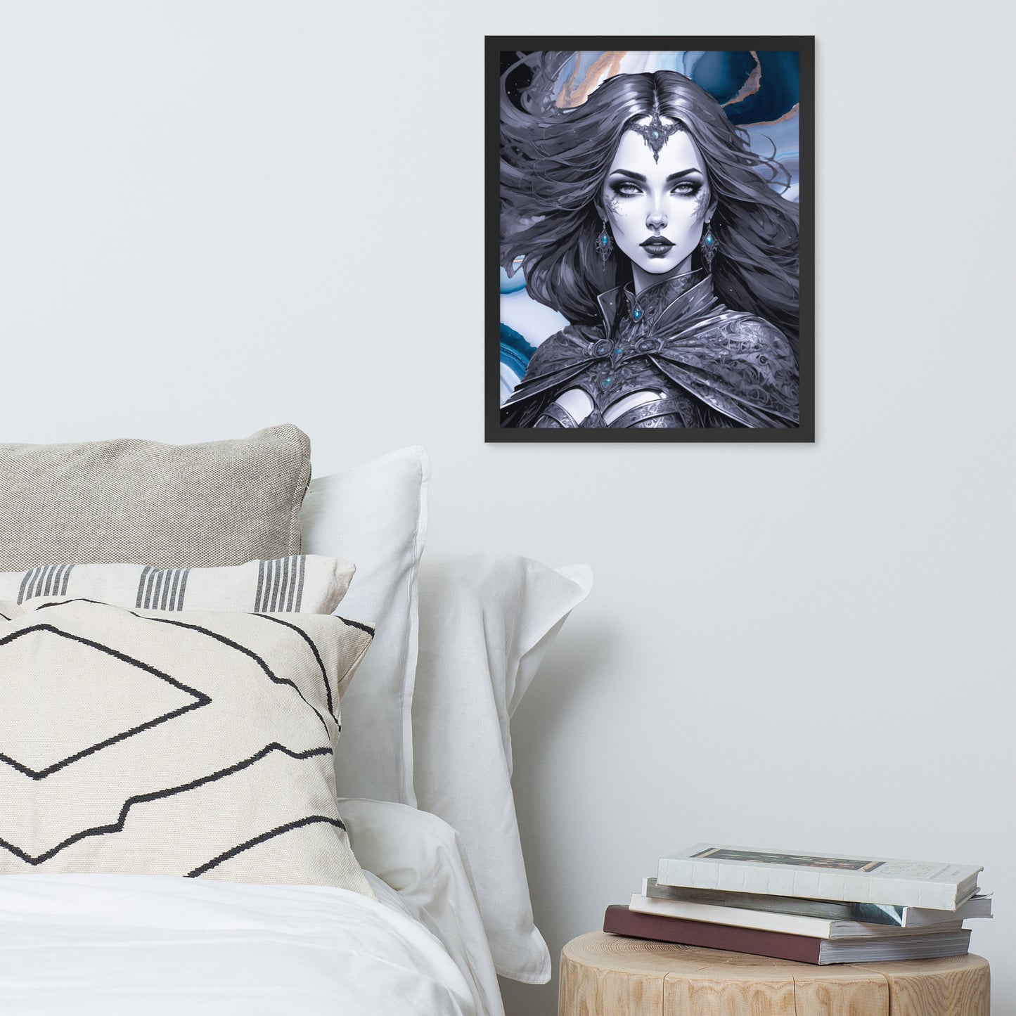 BW Marble V13 Framed Poster