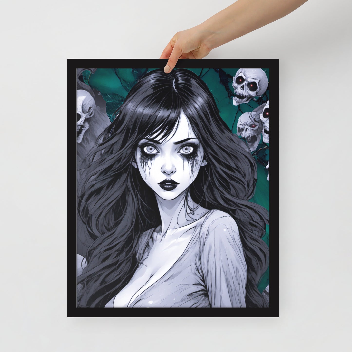 BW Marble V11 Framed Poster