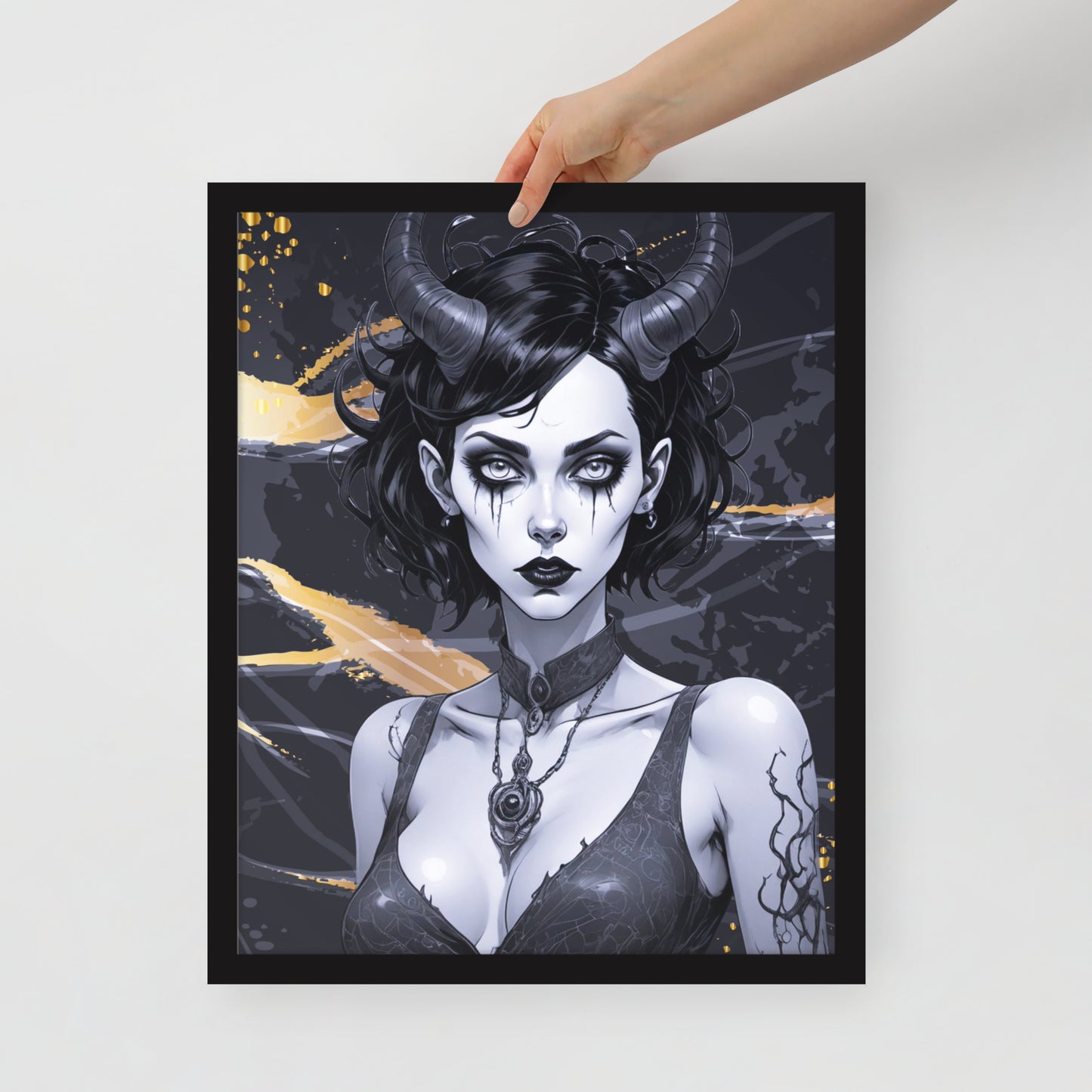 BW Marble V9 Framed Poster