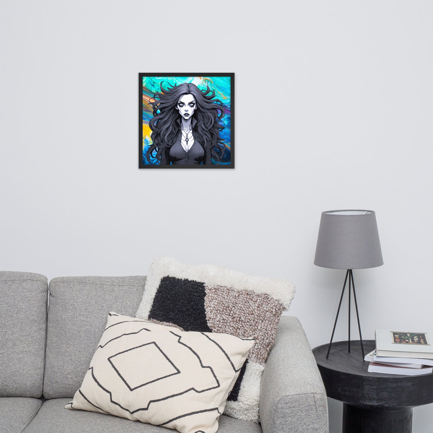 BW Marble V28 Framed Poster
