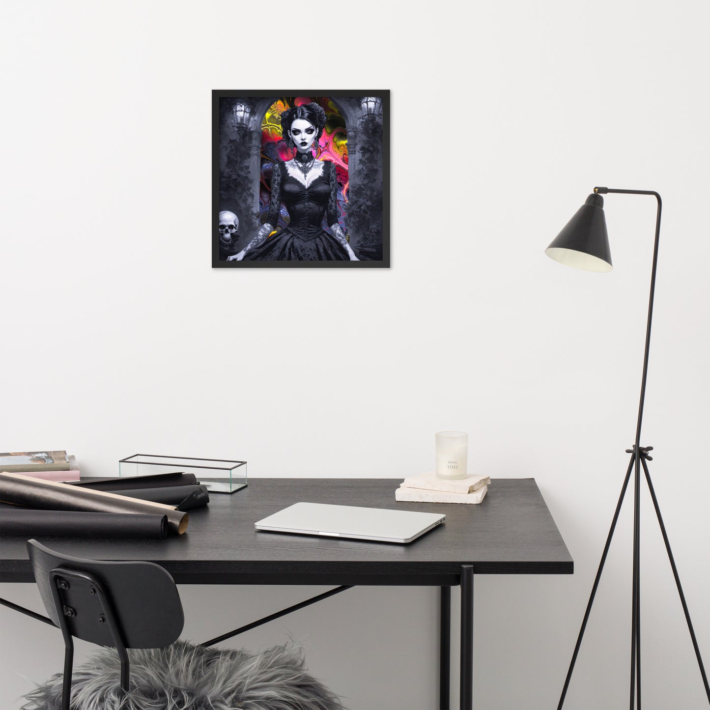 BW Marble V15 Framed Poster