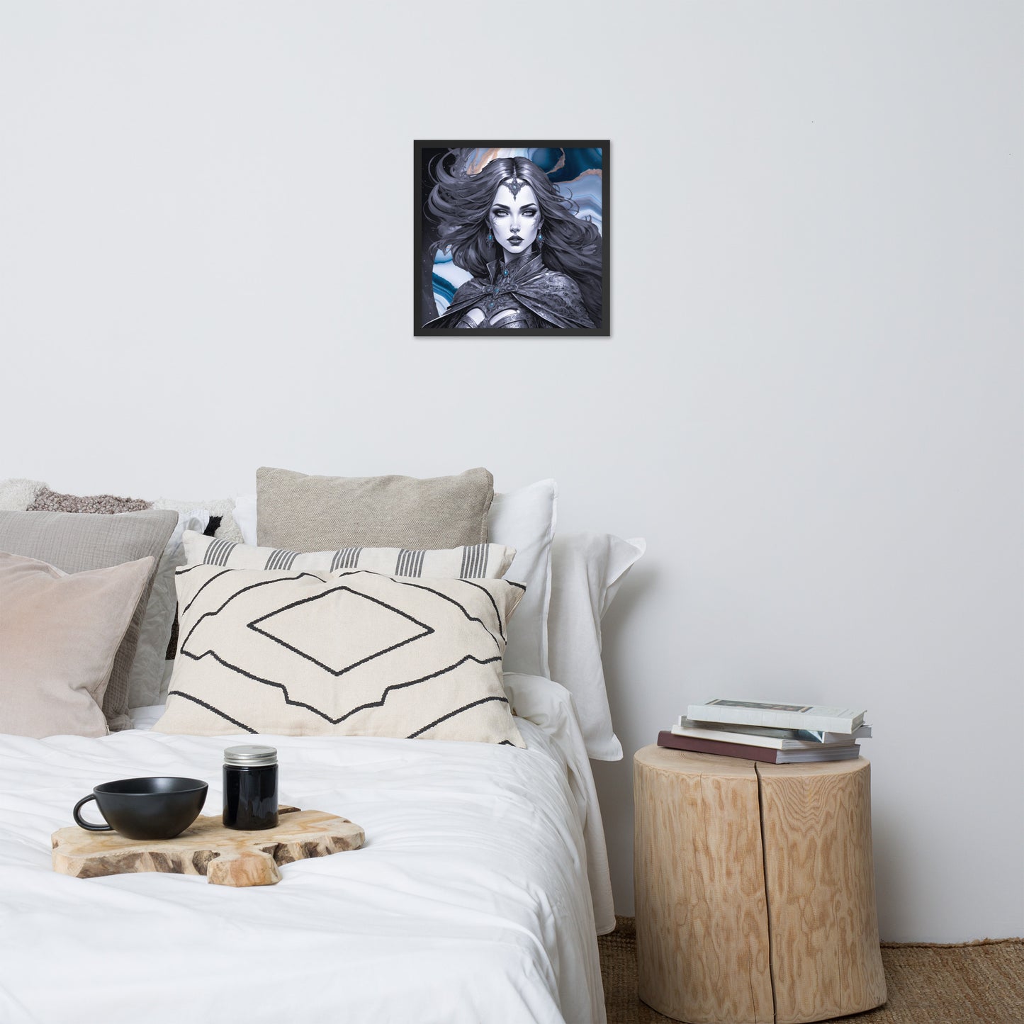 BW Marble V13 Framed Poster