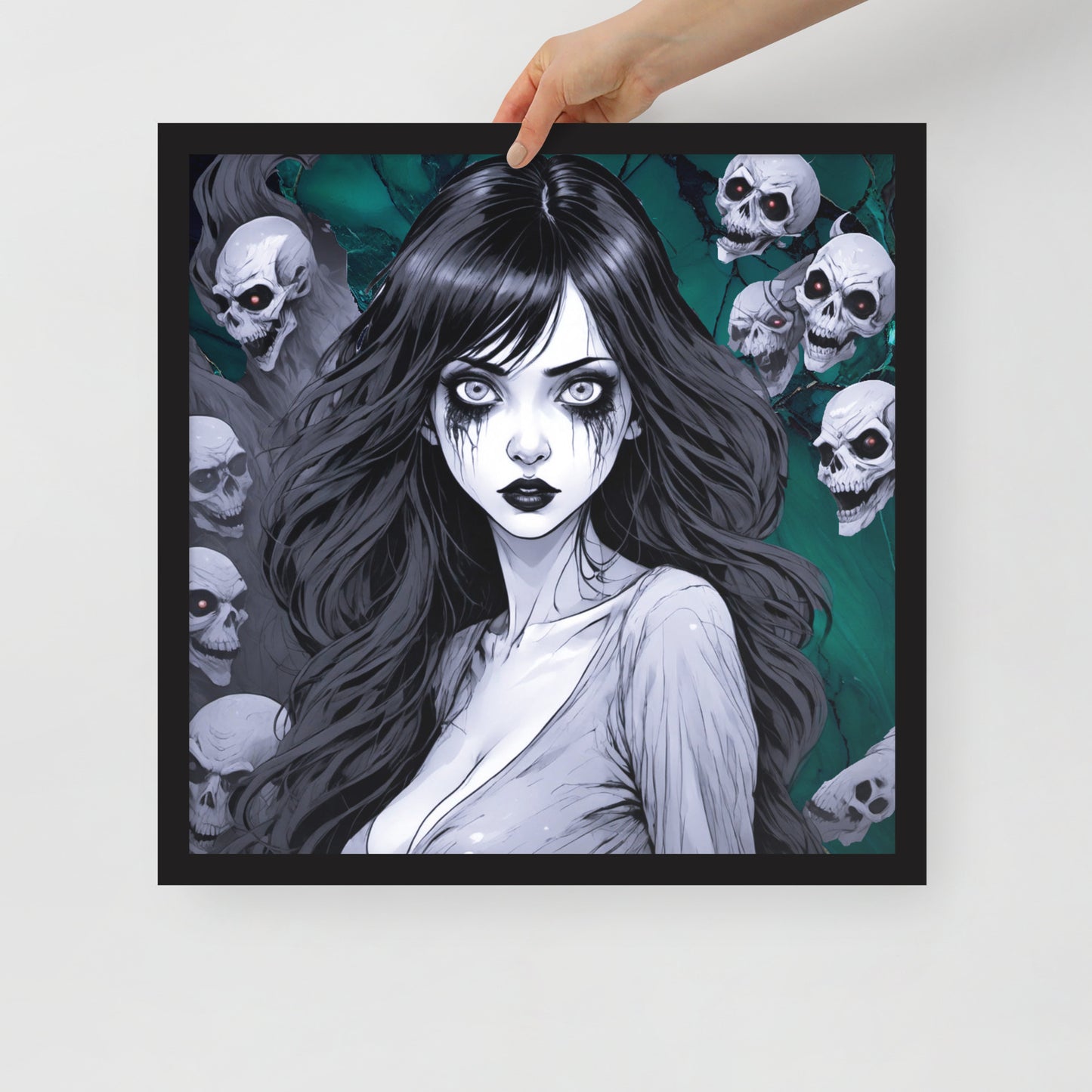 BW Marble V11 Framed Poster