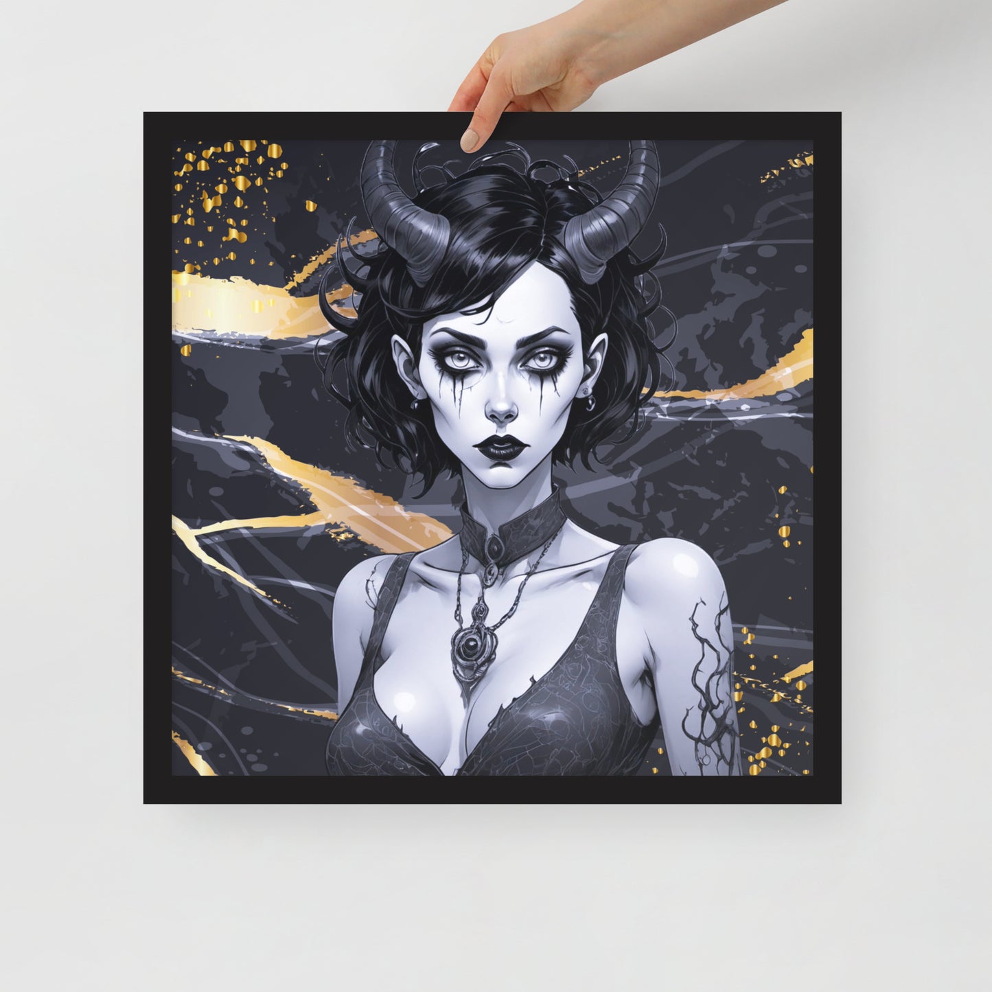 BW Marble V9 Framed Poster