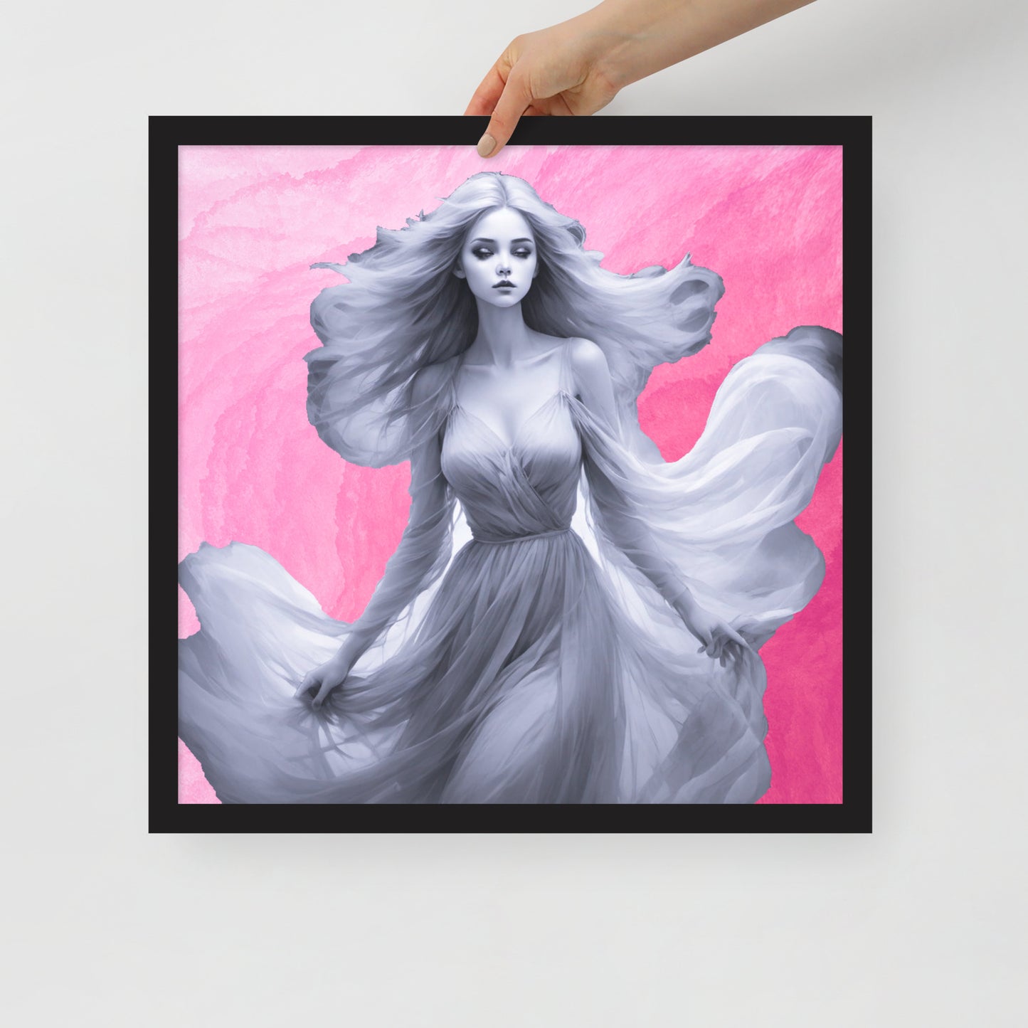 BW Marble V8 Framed Poster