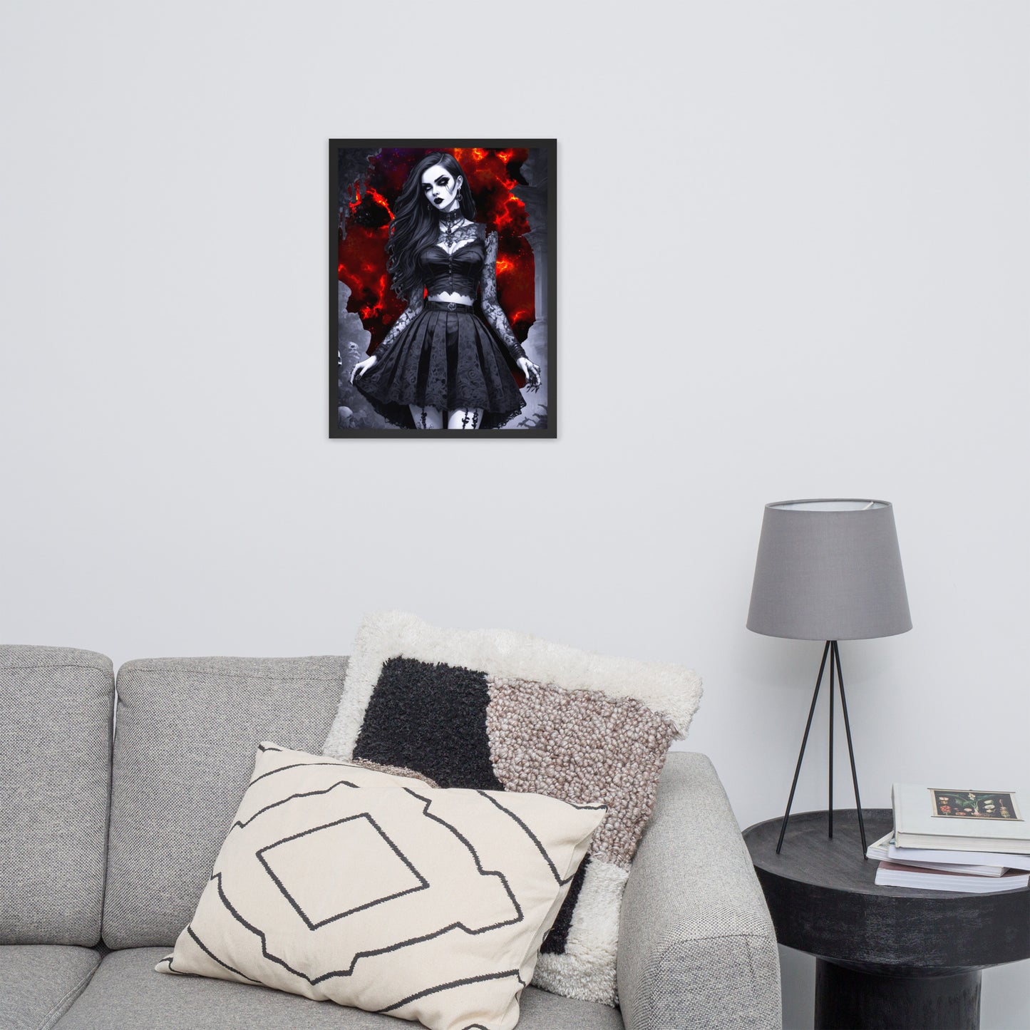 BW Marble V16 Framed Poster