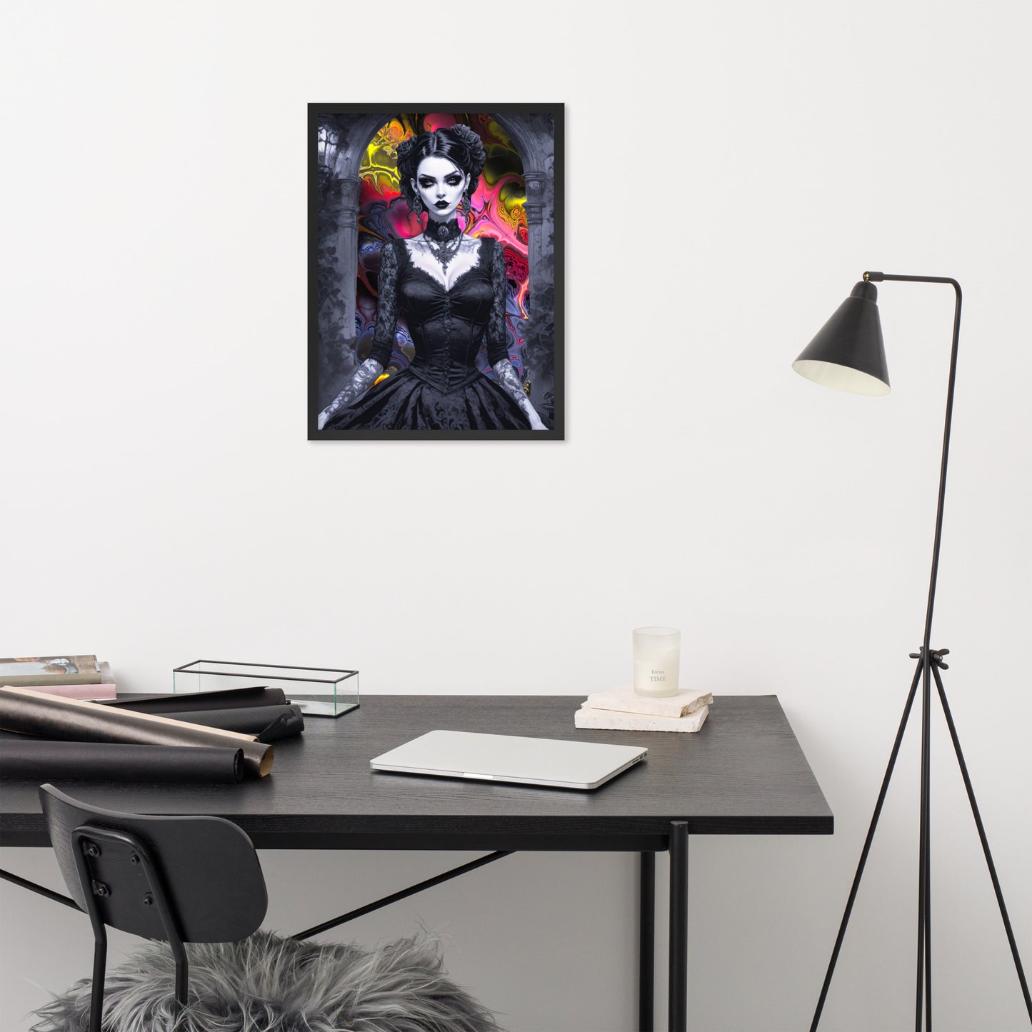 BW Marble V15 Framed Poster