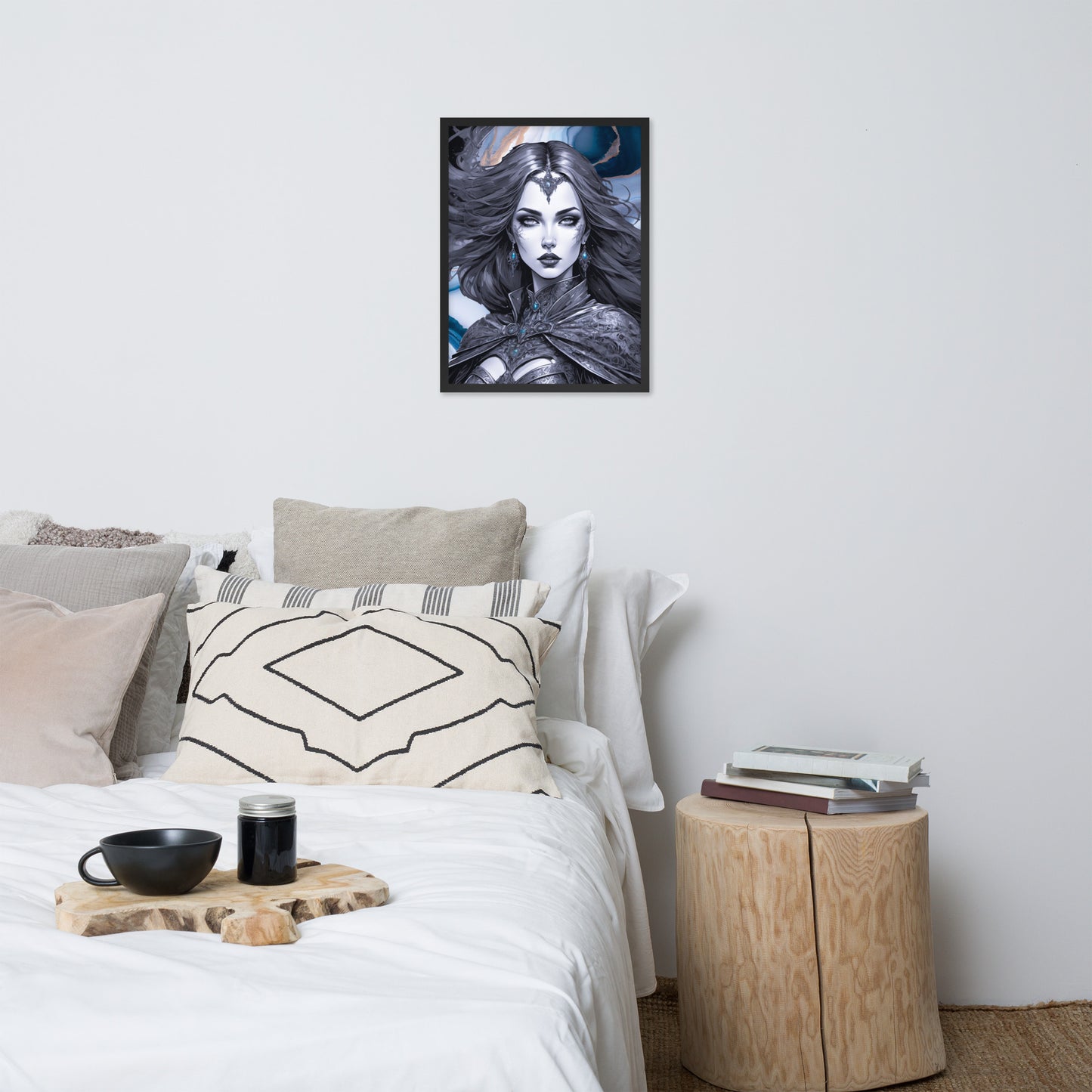 BW Marble V13 Framed Poster