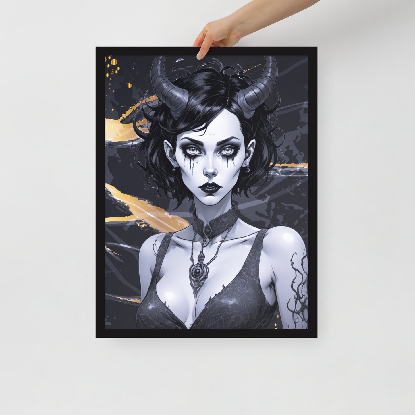 BW Marble V9 Framed Poster