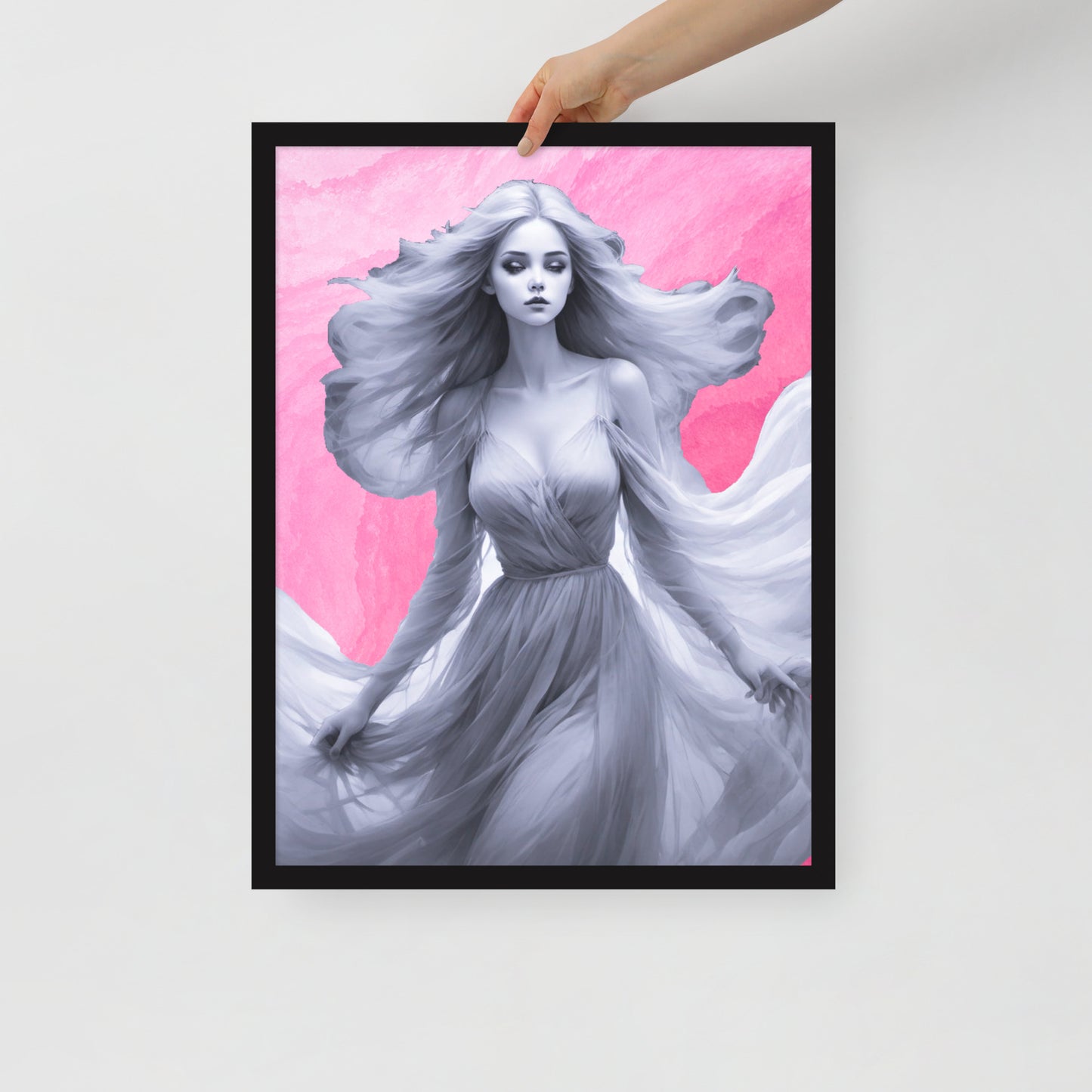 BW Marble V8 Framed Poster
