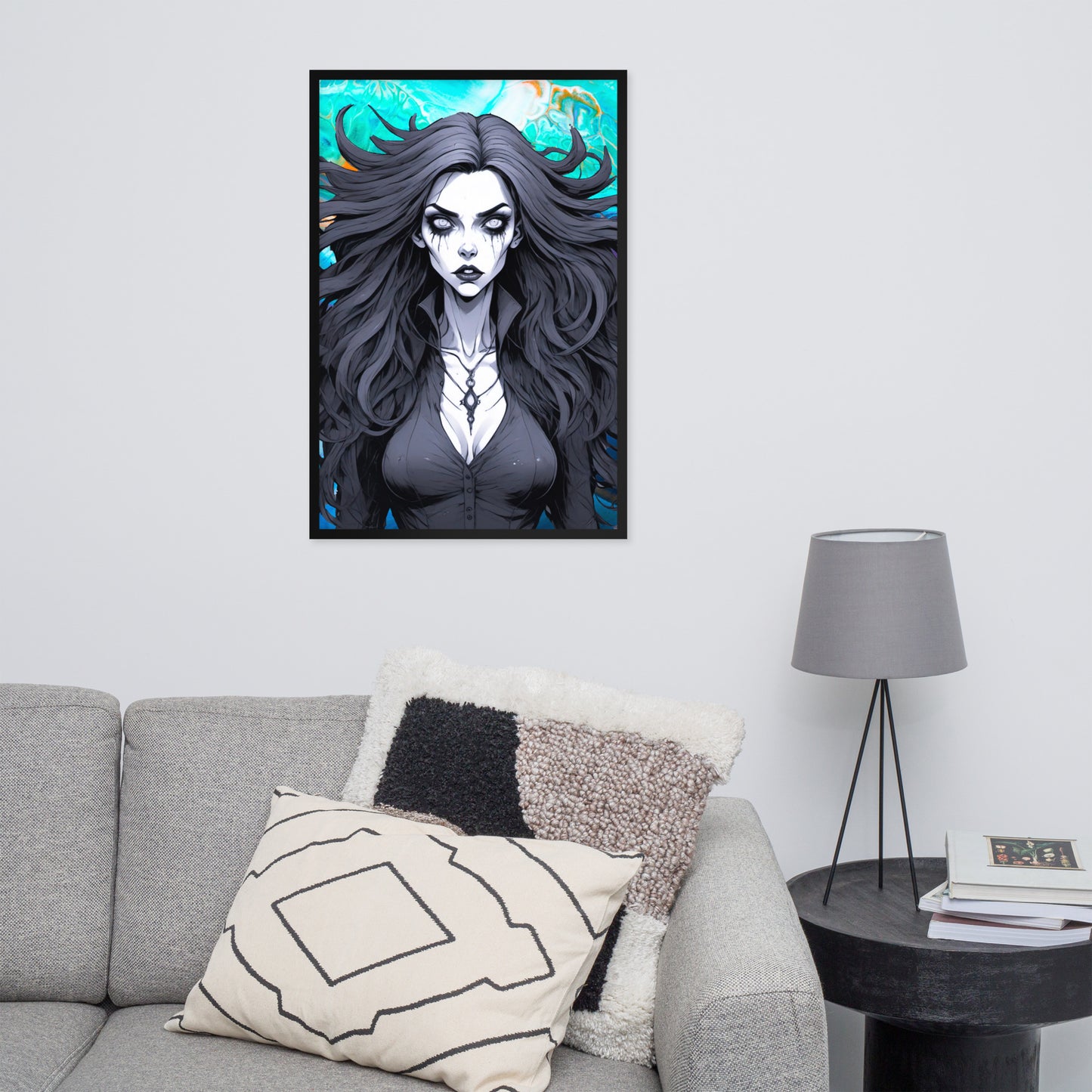 BW Marble V28 Framed Poster