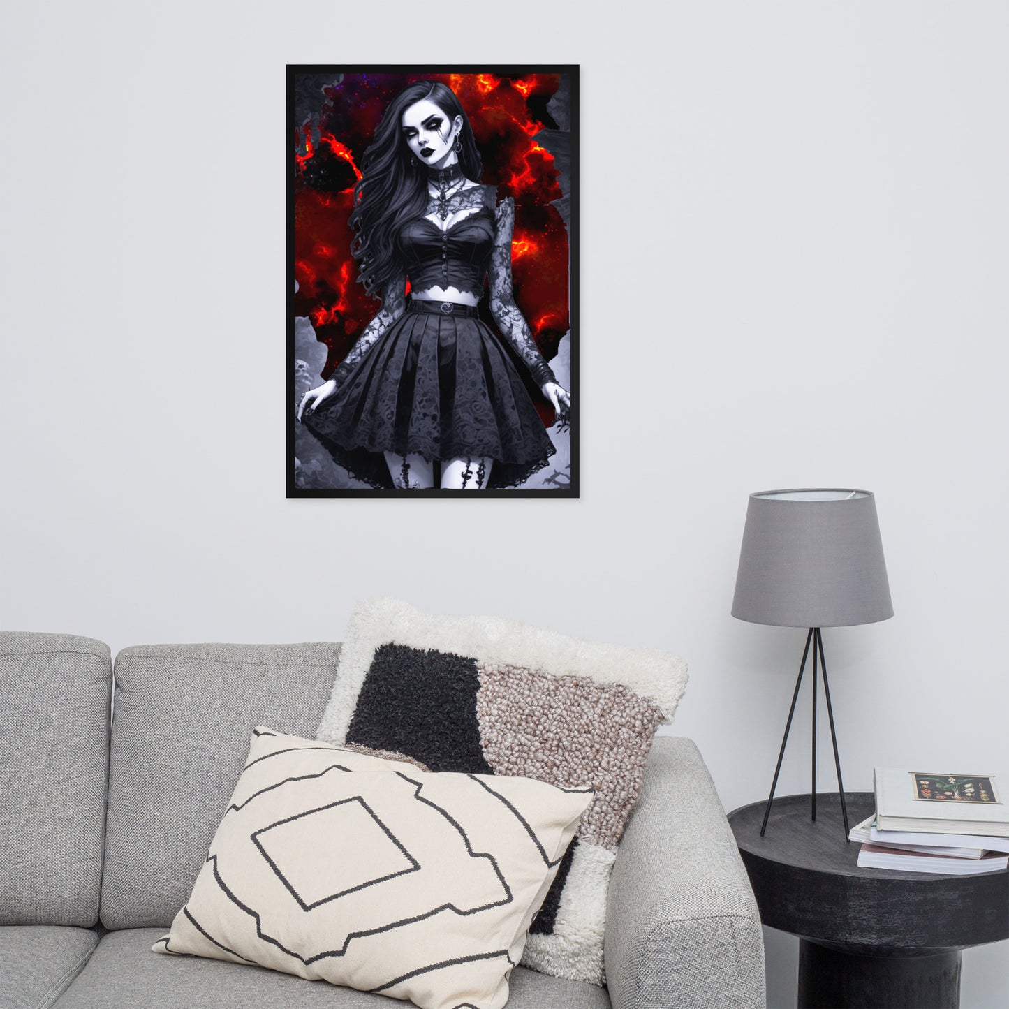 BW Marble V16 Framed Poster