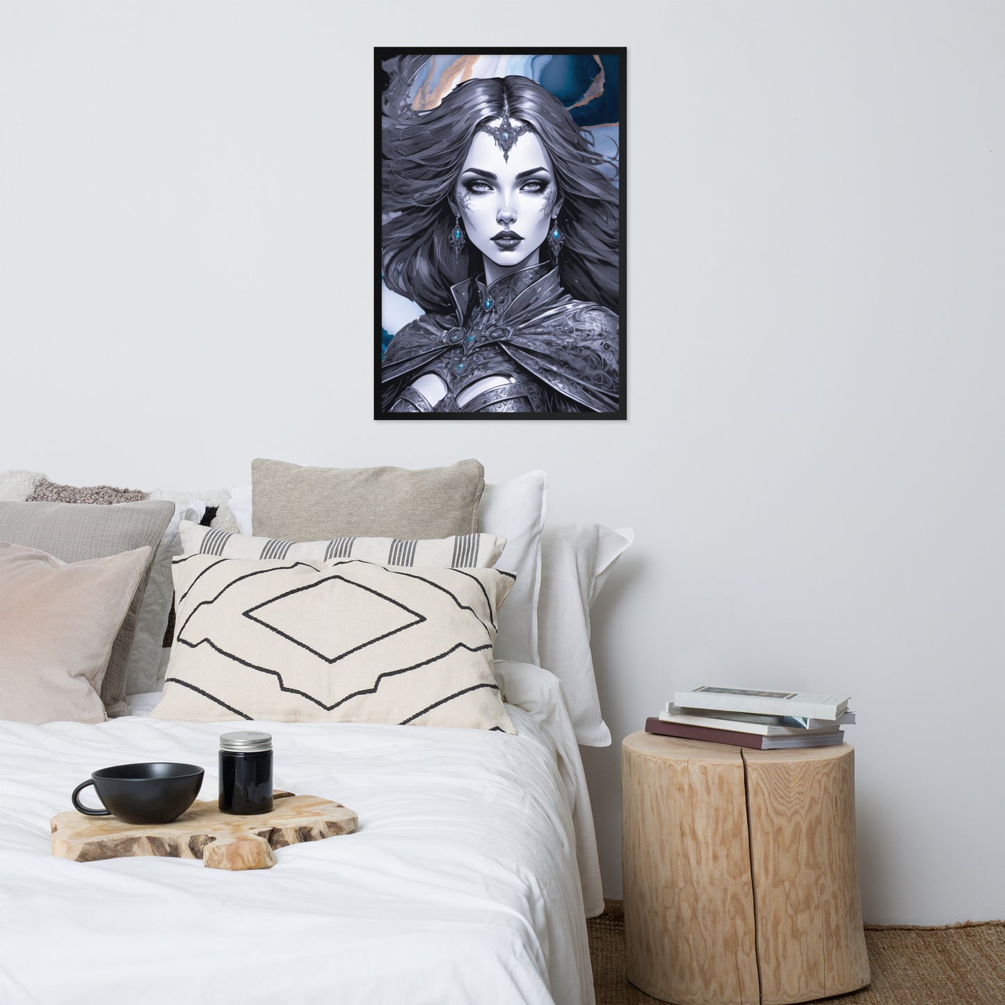 BW Marble V13 Framed Poster