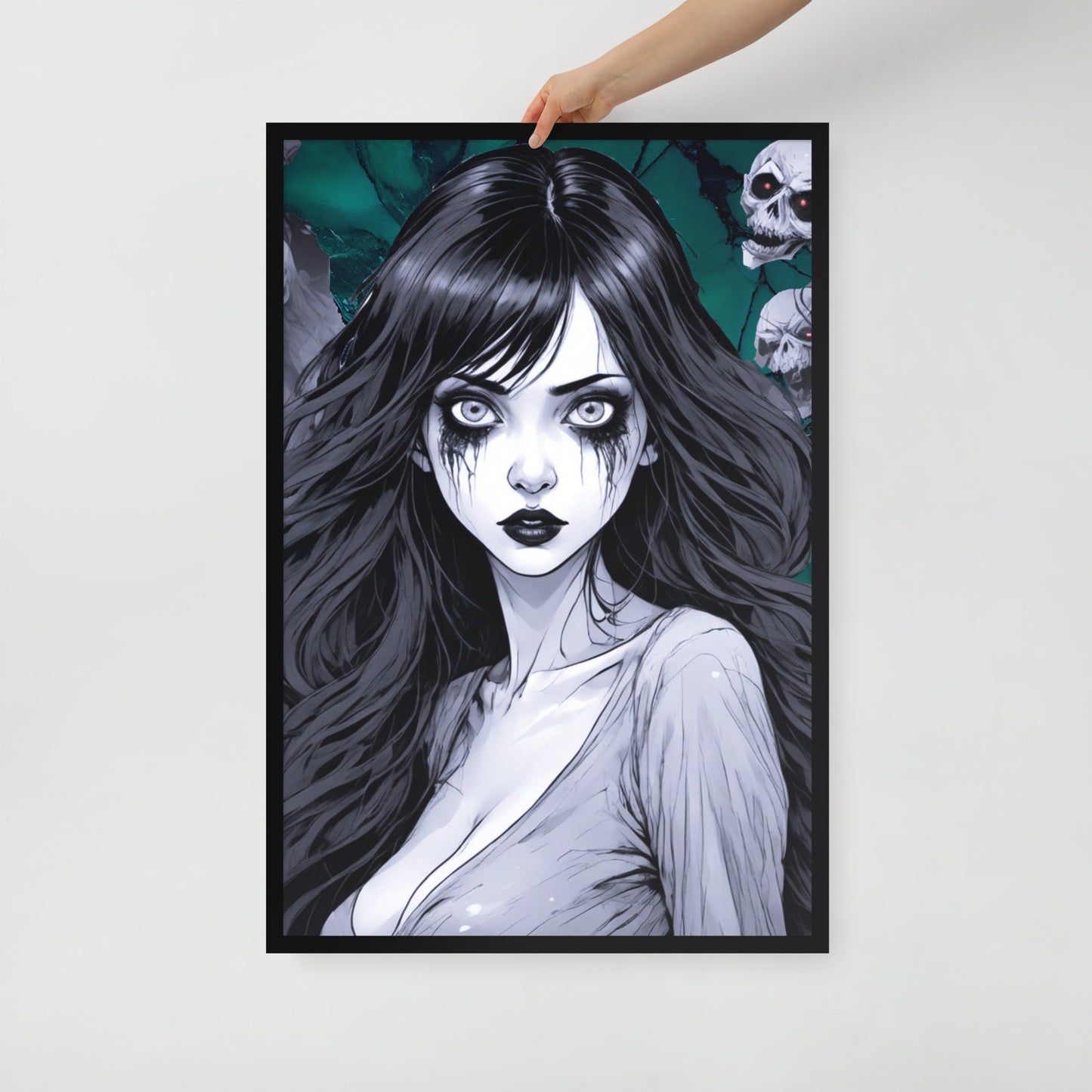 BW Marble V11 Framed Poster