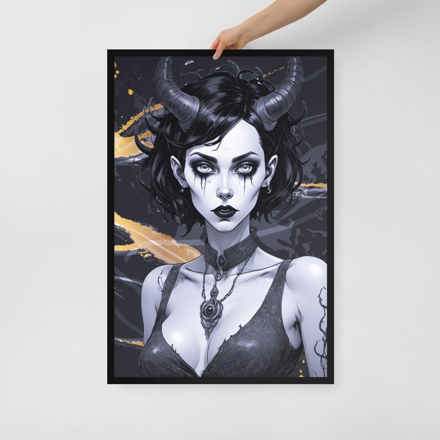 BW Marble V9 Framed Poster