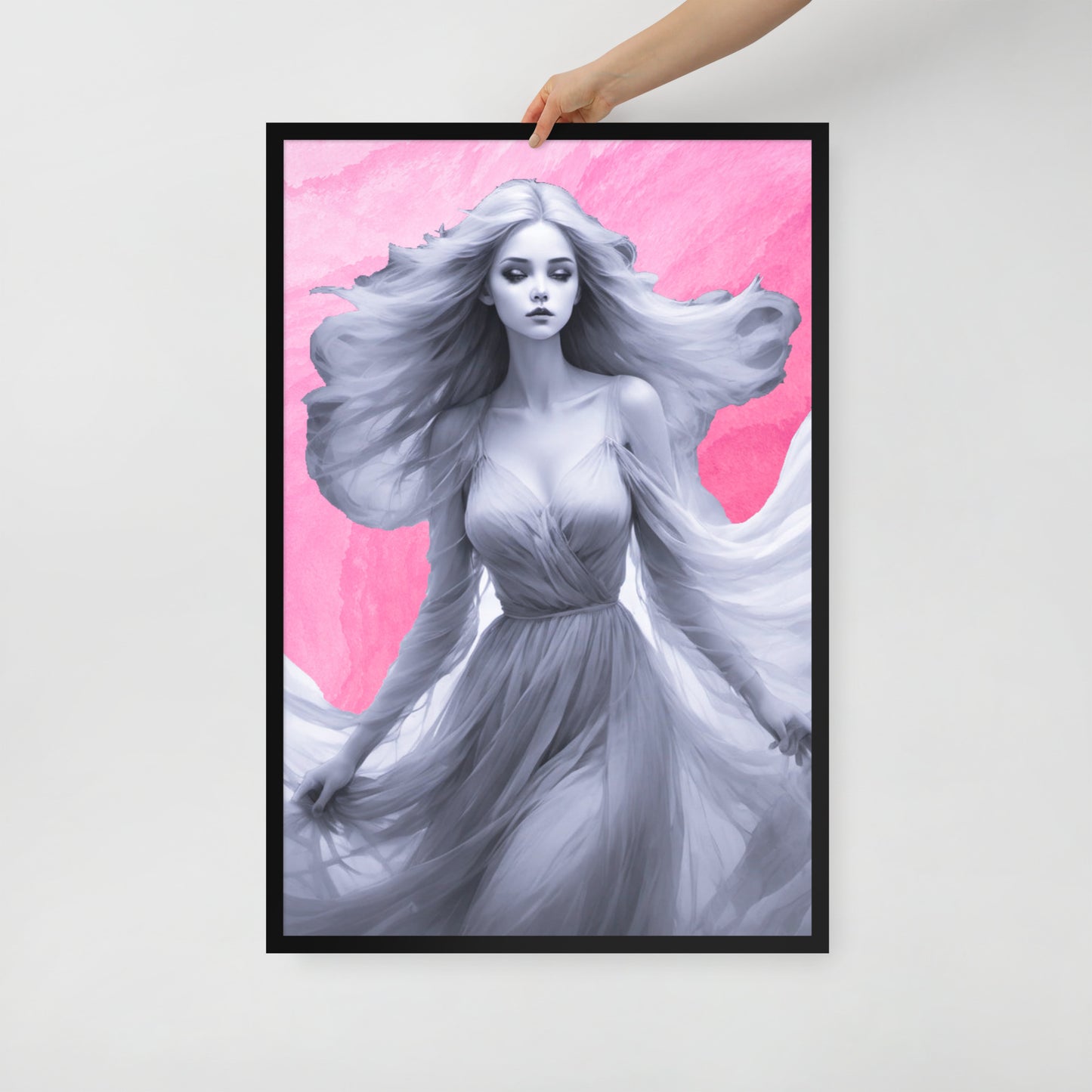 BW Marble V8 Framed Poster