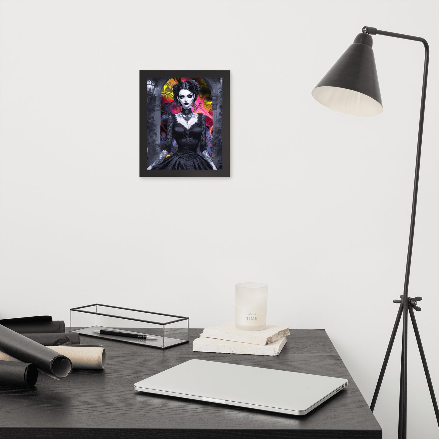 BW Marble V15 Framed Poster