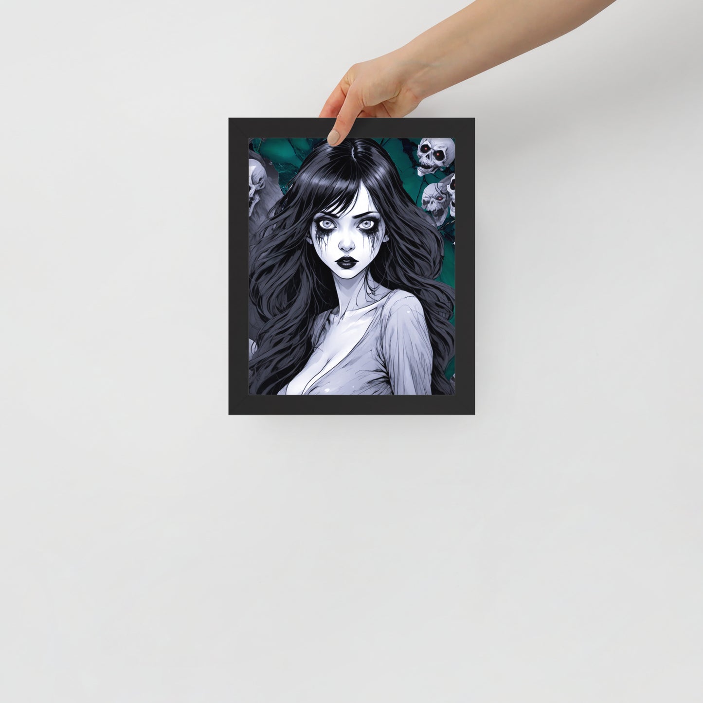 BW Marble V11 Framed Poster