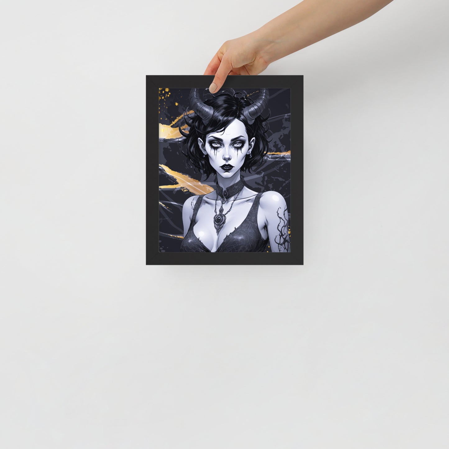 BW Marble V9 Framed Poster