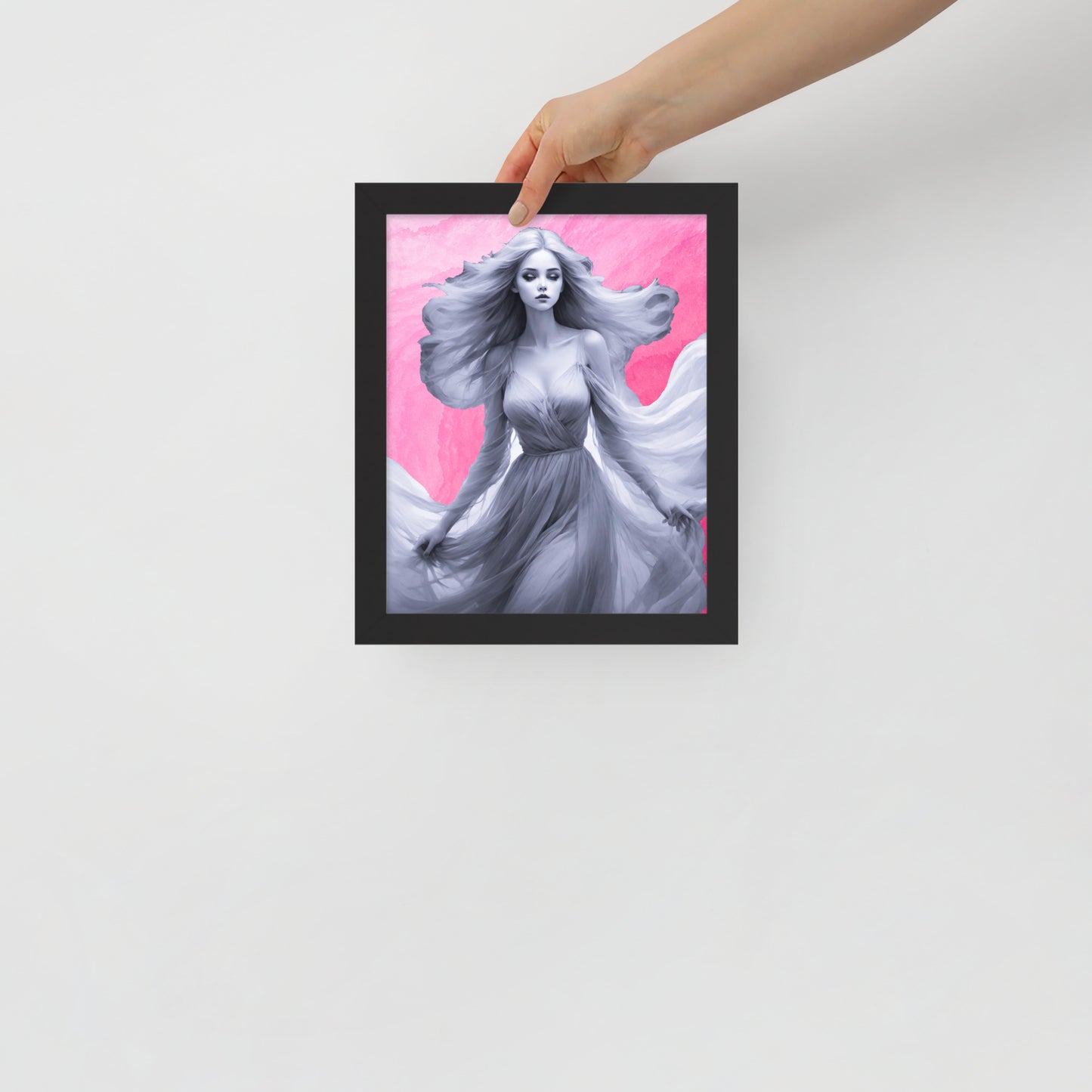 BW Marble V8 Framed Poster