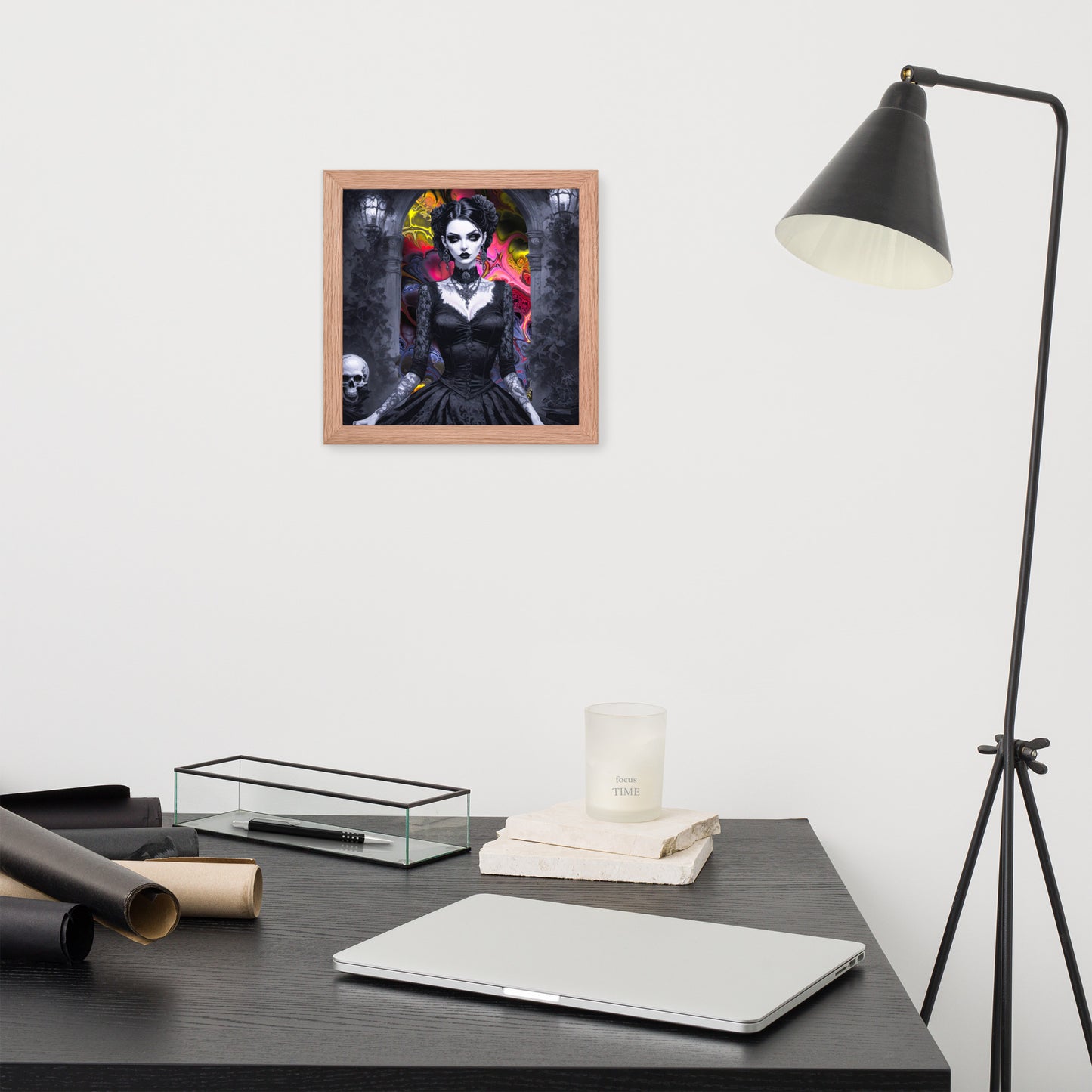 BW Marble V15 Framed Poster