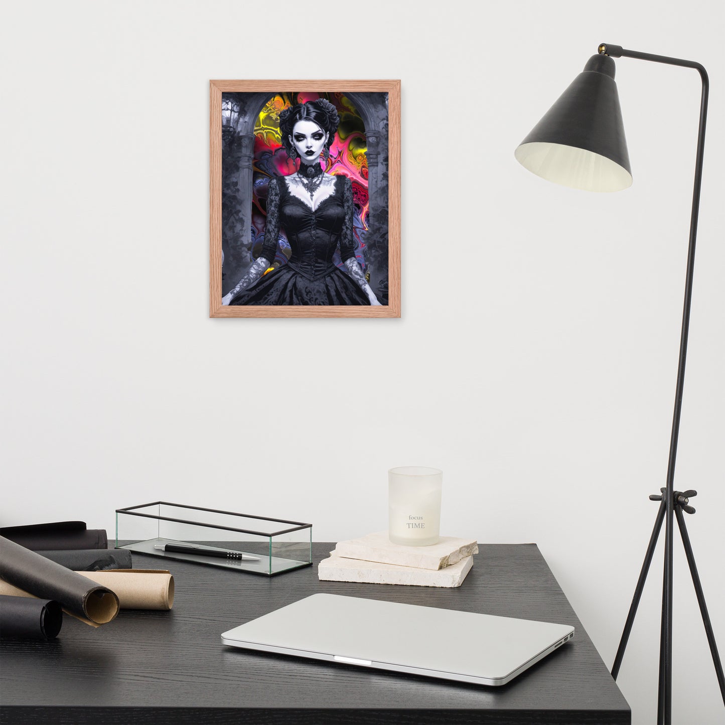 BW Marble V15 Framed Poster