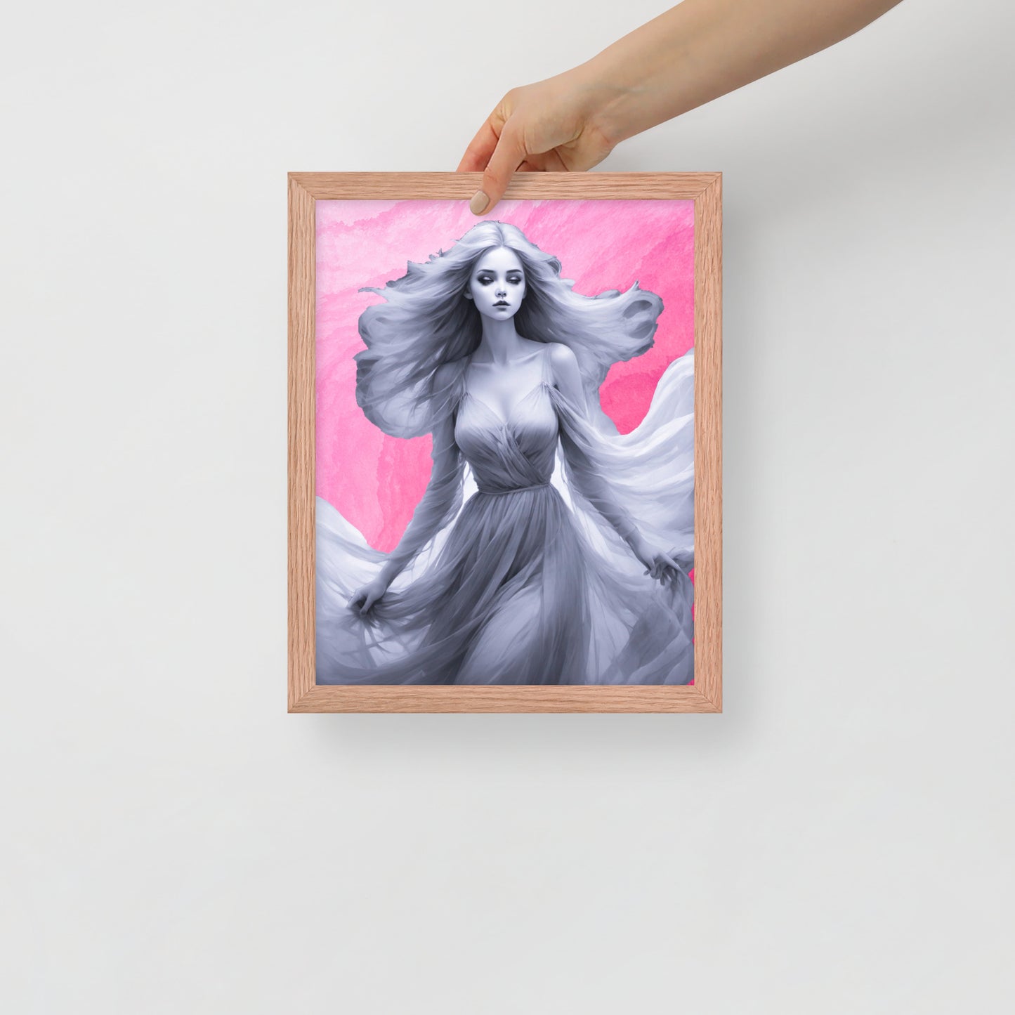 BW Marble V8 Framed Poster