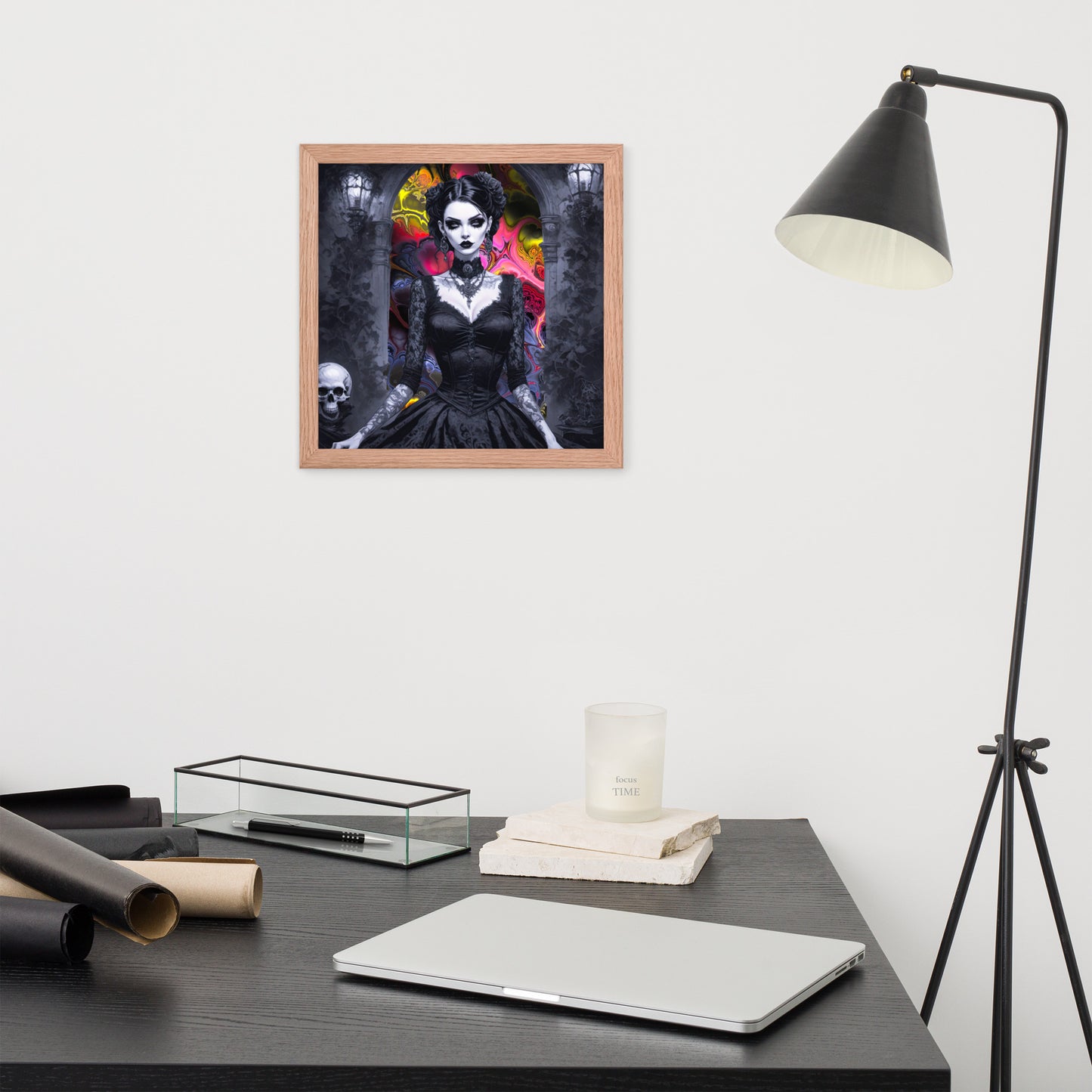BW Marble V15 Framed Poster
