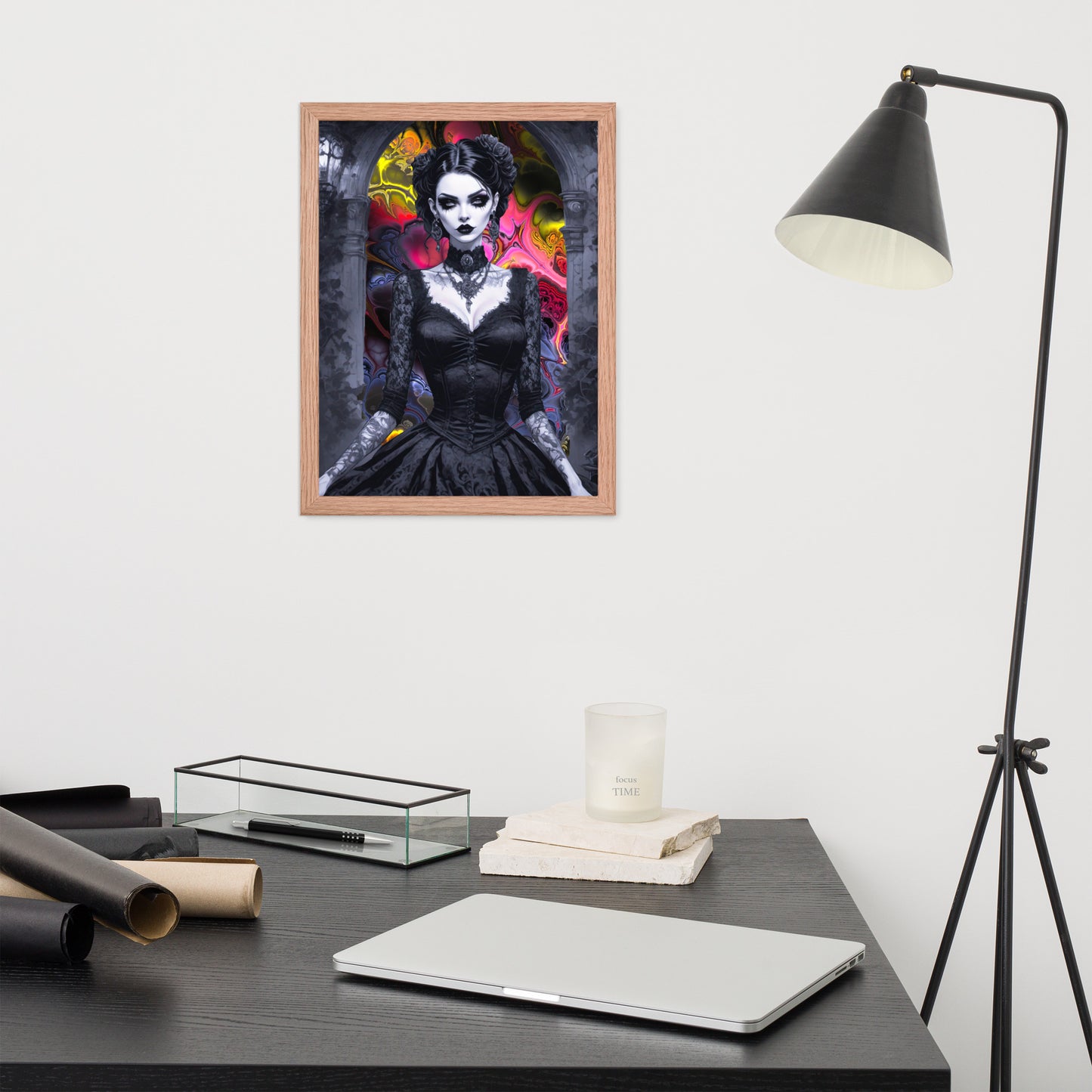 BW Marble V15 Framed Poster