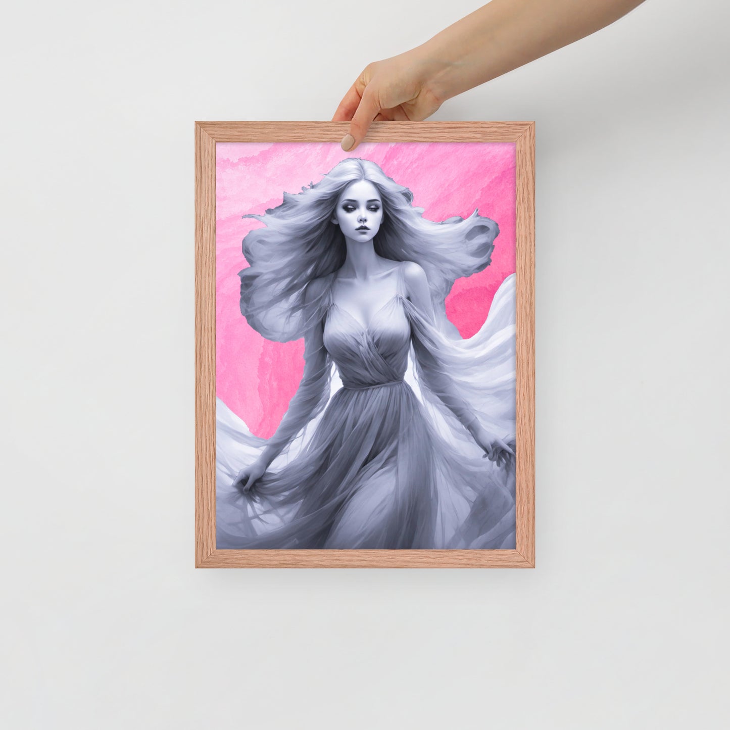 BW Marble V8 Framed Poster