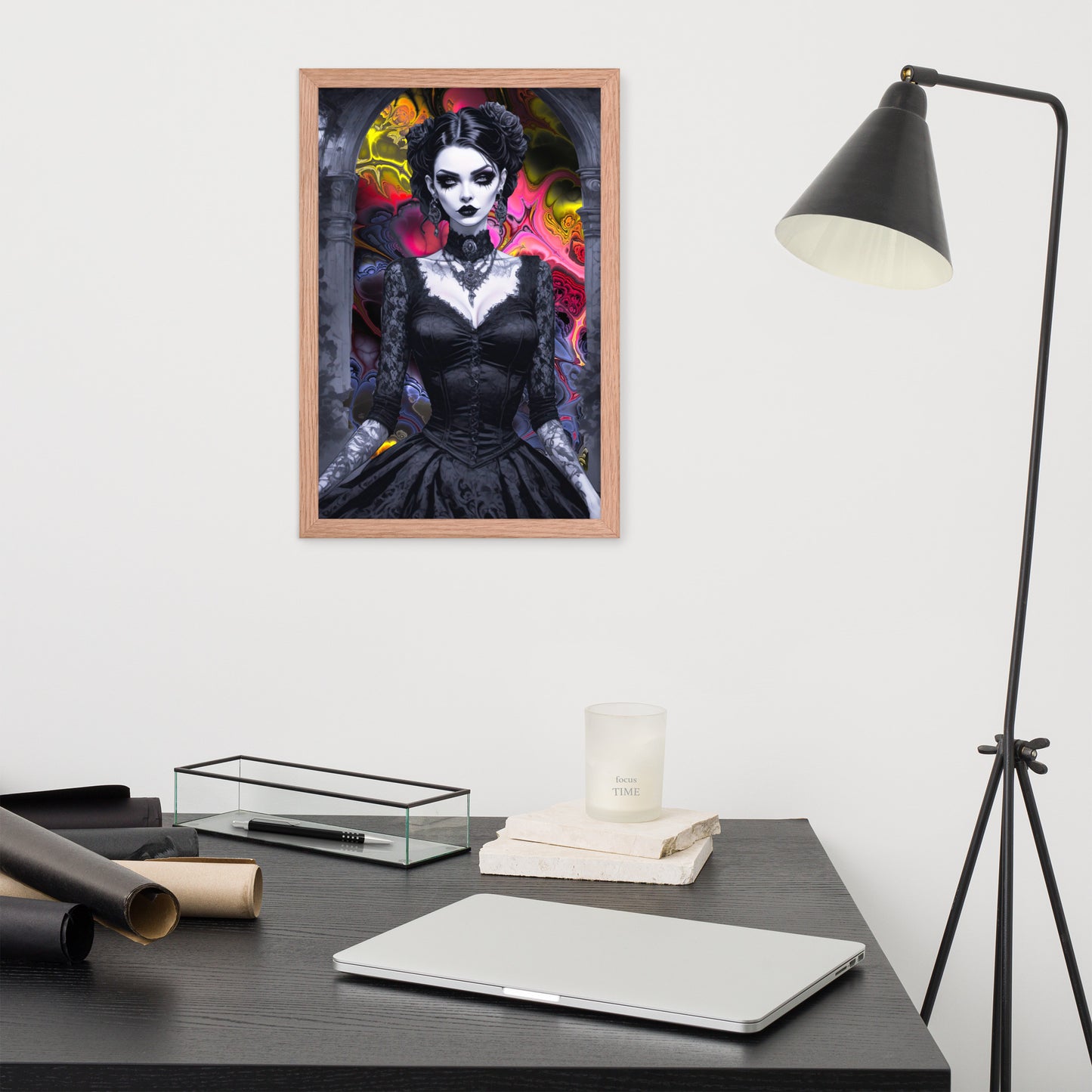 BW Marble V15 Framed Poster