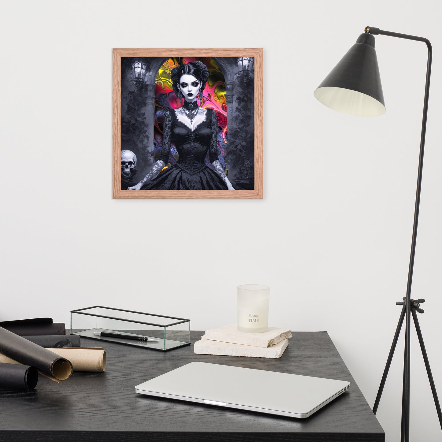 BW Marble V15 Framed Poster