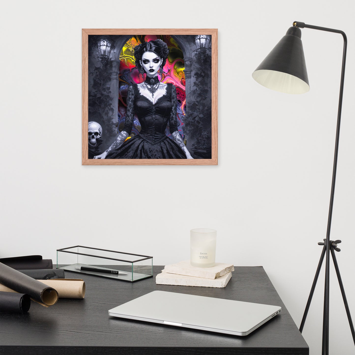 BW Marble V15 Framed Poster