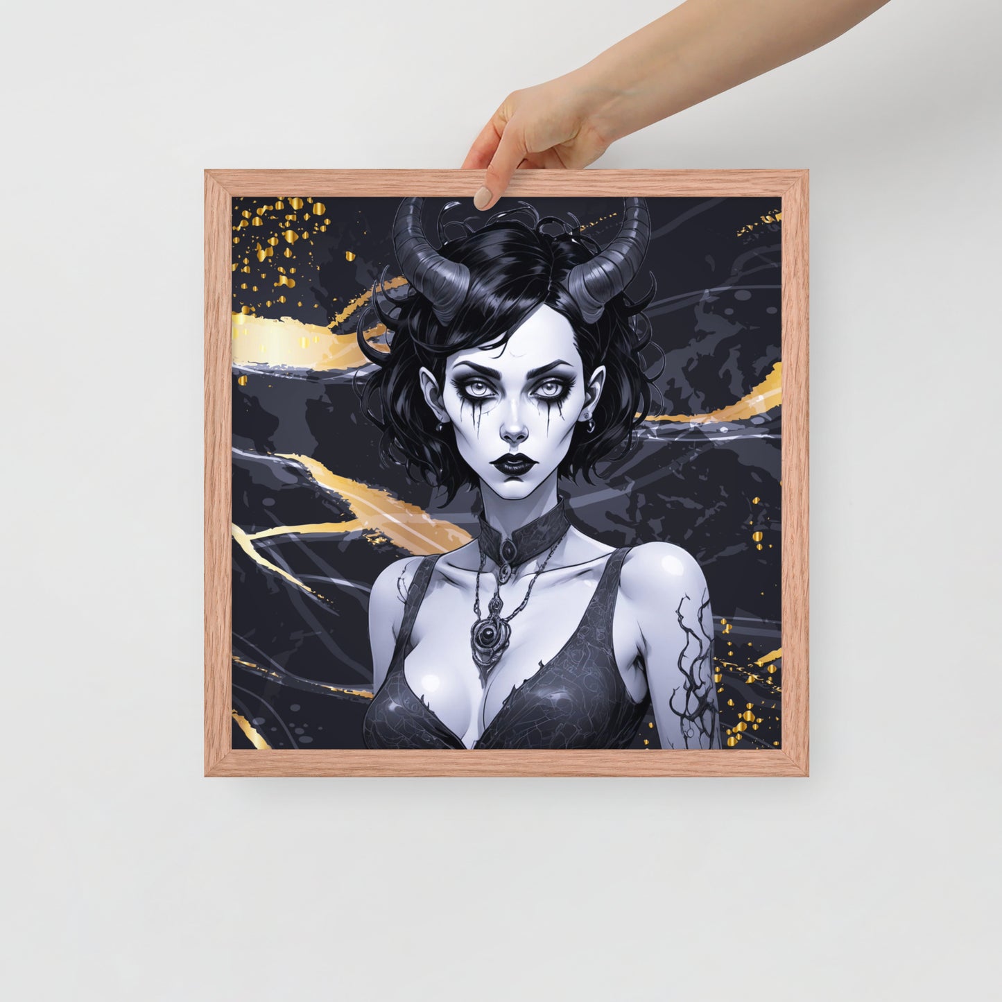 BW Marble V9 Framed Poster