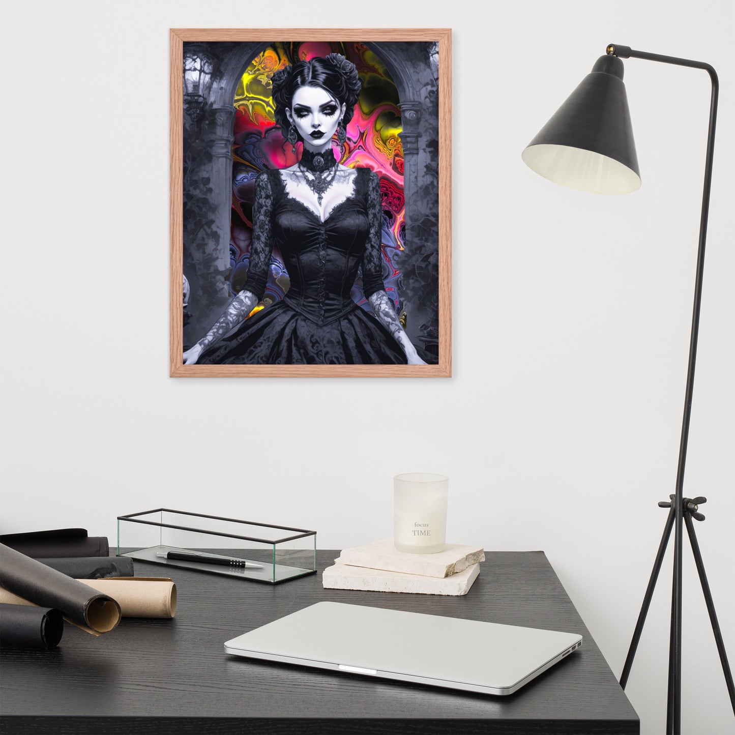 BW Marble V15 Framed Poster