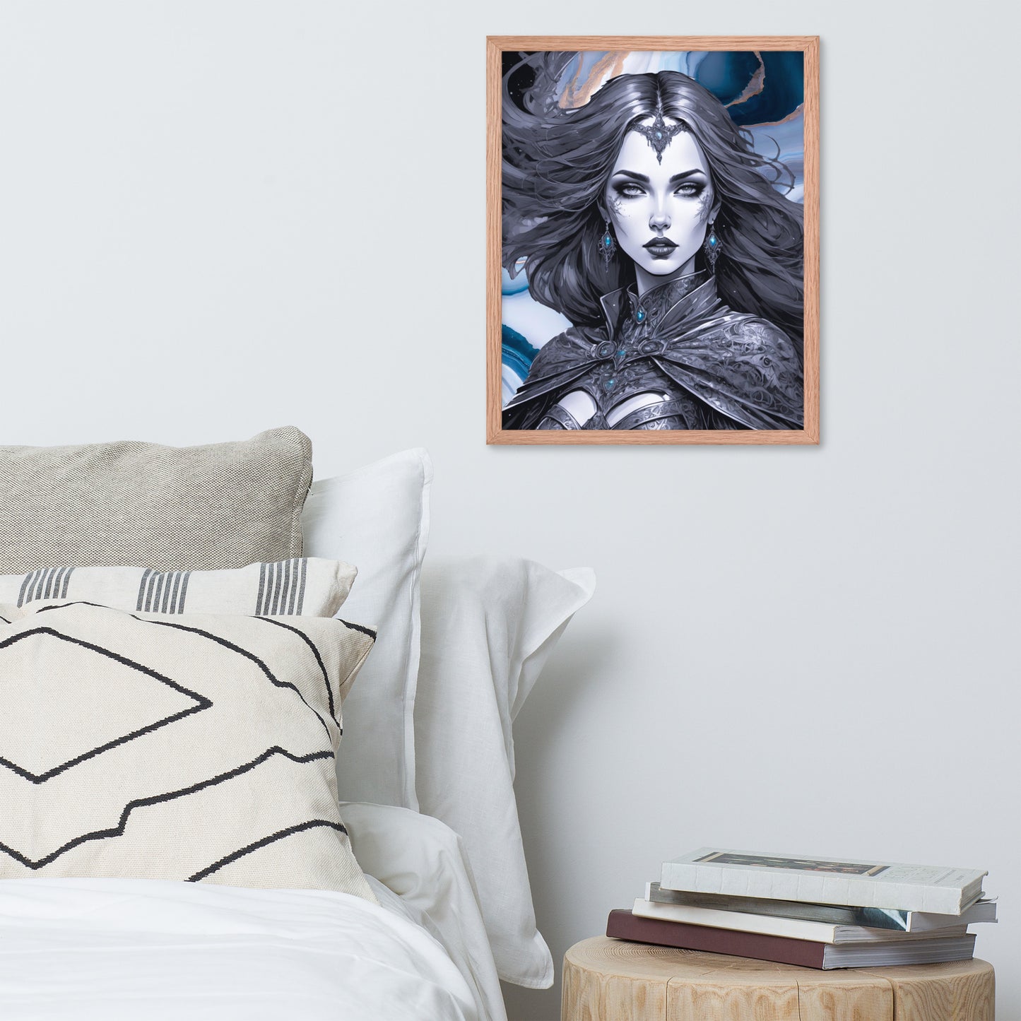 BW Marble V13 Framed Poster