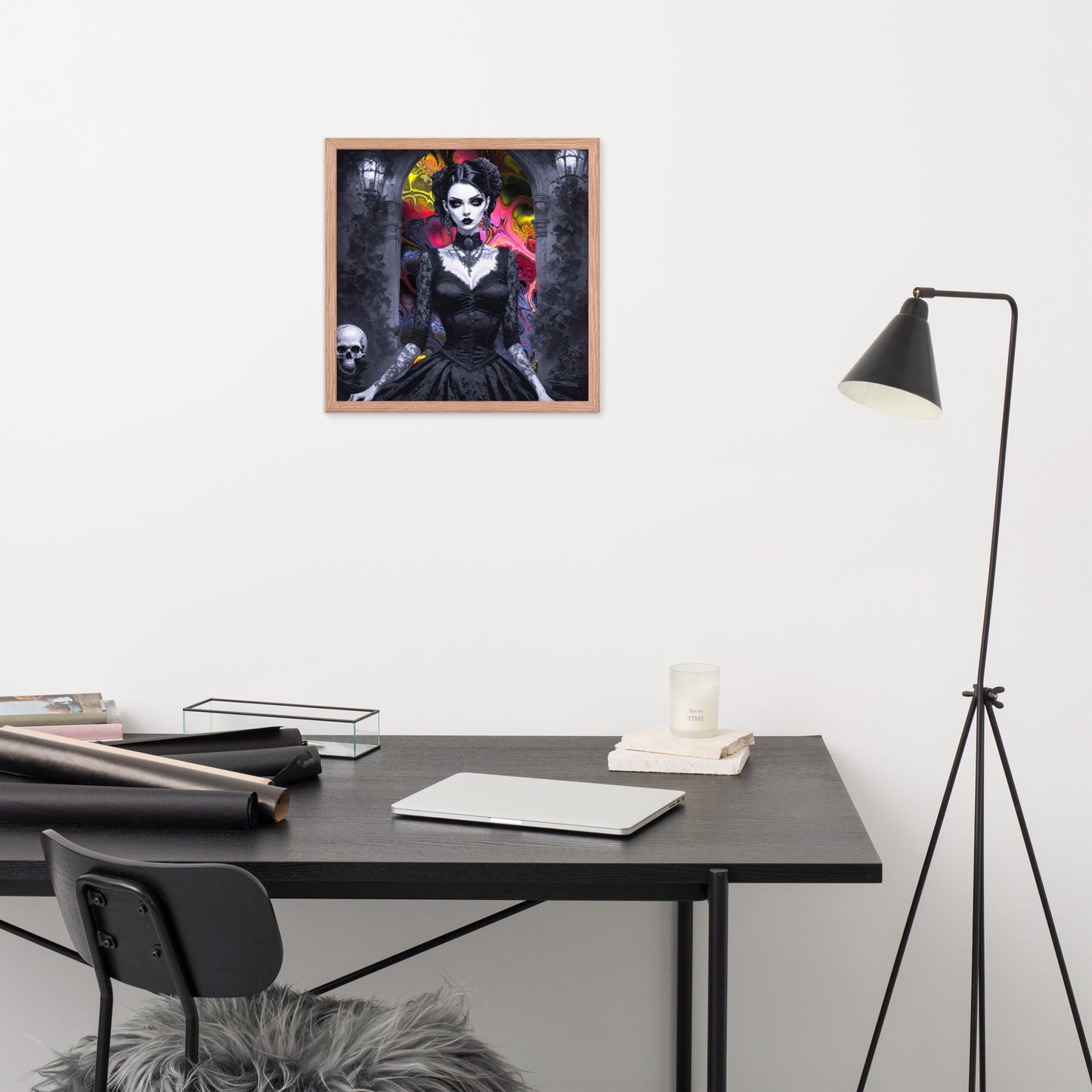 BW Marble V15 Framed Poster