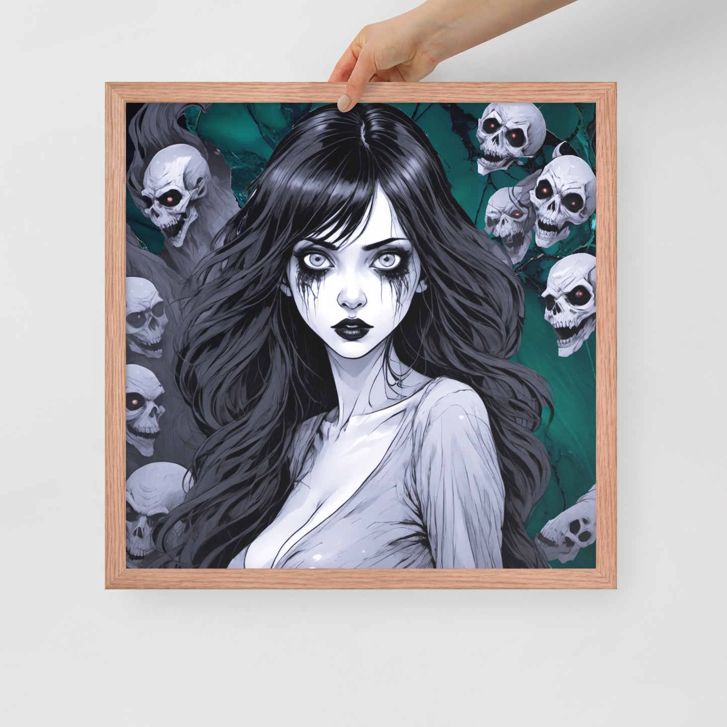 BW Marble V11 Framed Poster