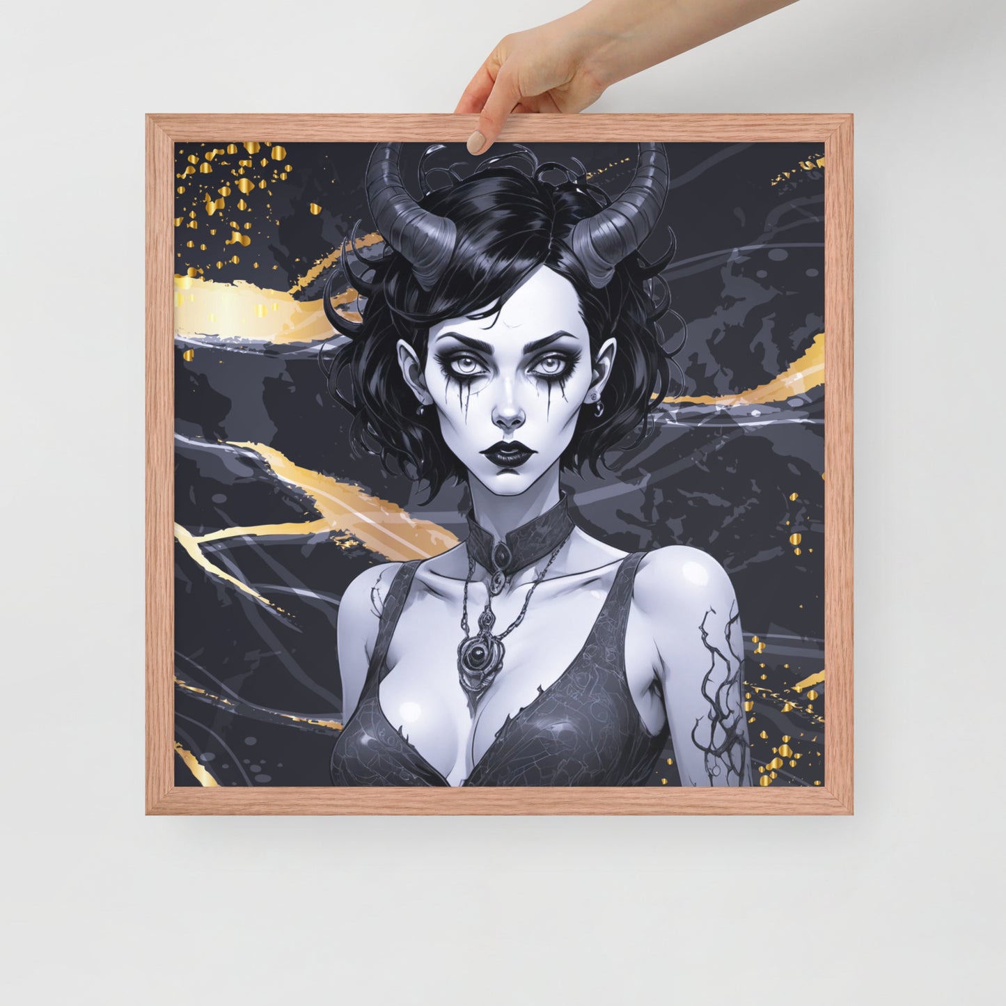 BW Marble V9 Framed Poster