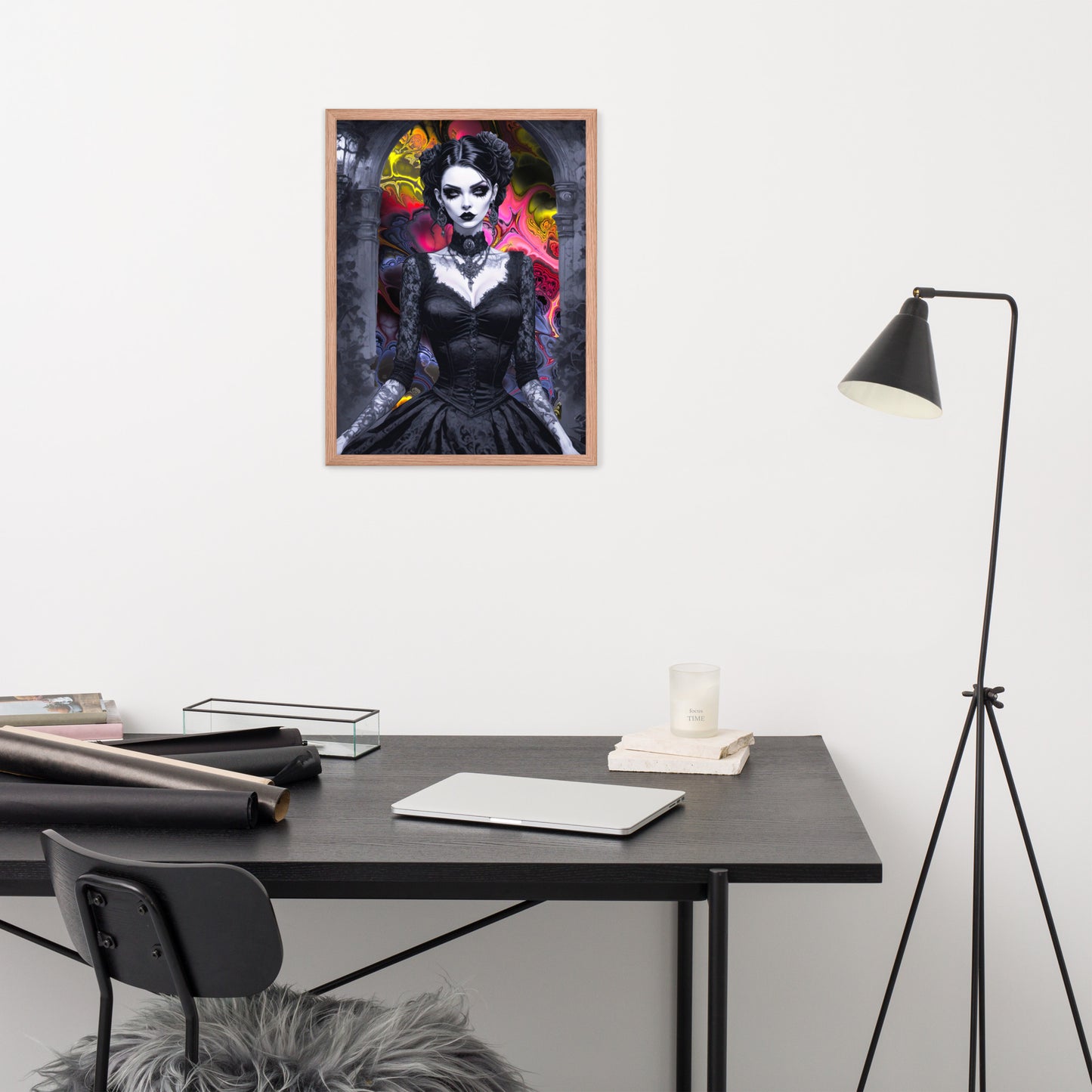 BW Marble V15 Framed Poster