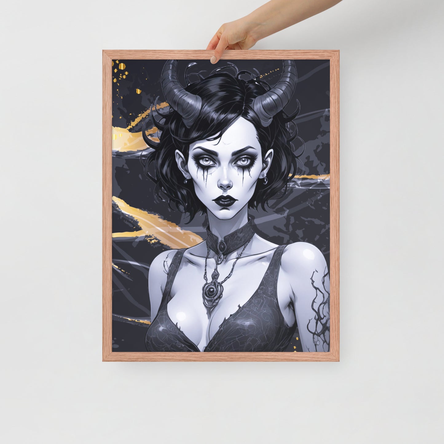 BW Marble V9 Framed Poster