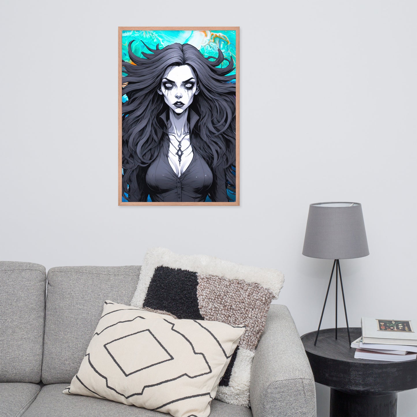 BW Marble V28 Framed Poster